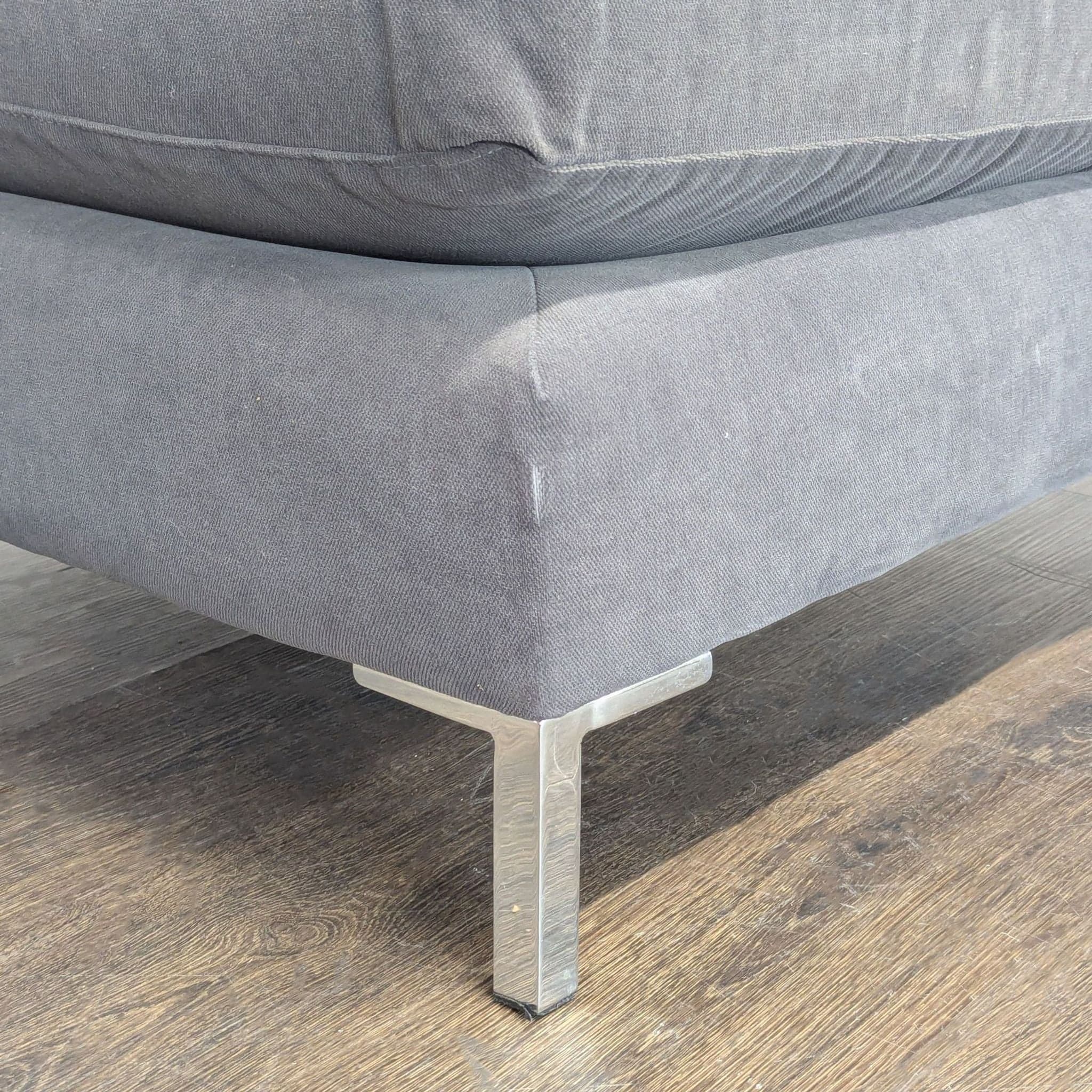 CB2 Cielo Modern Dark Gray Armless Lounge Chair - Thumbnail 4