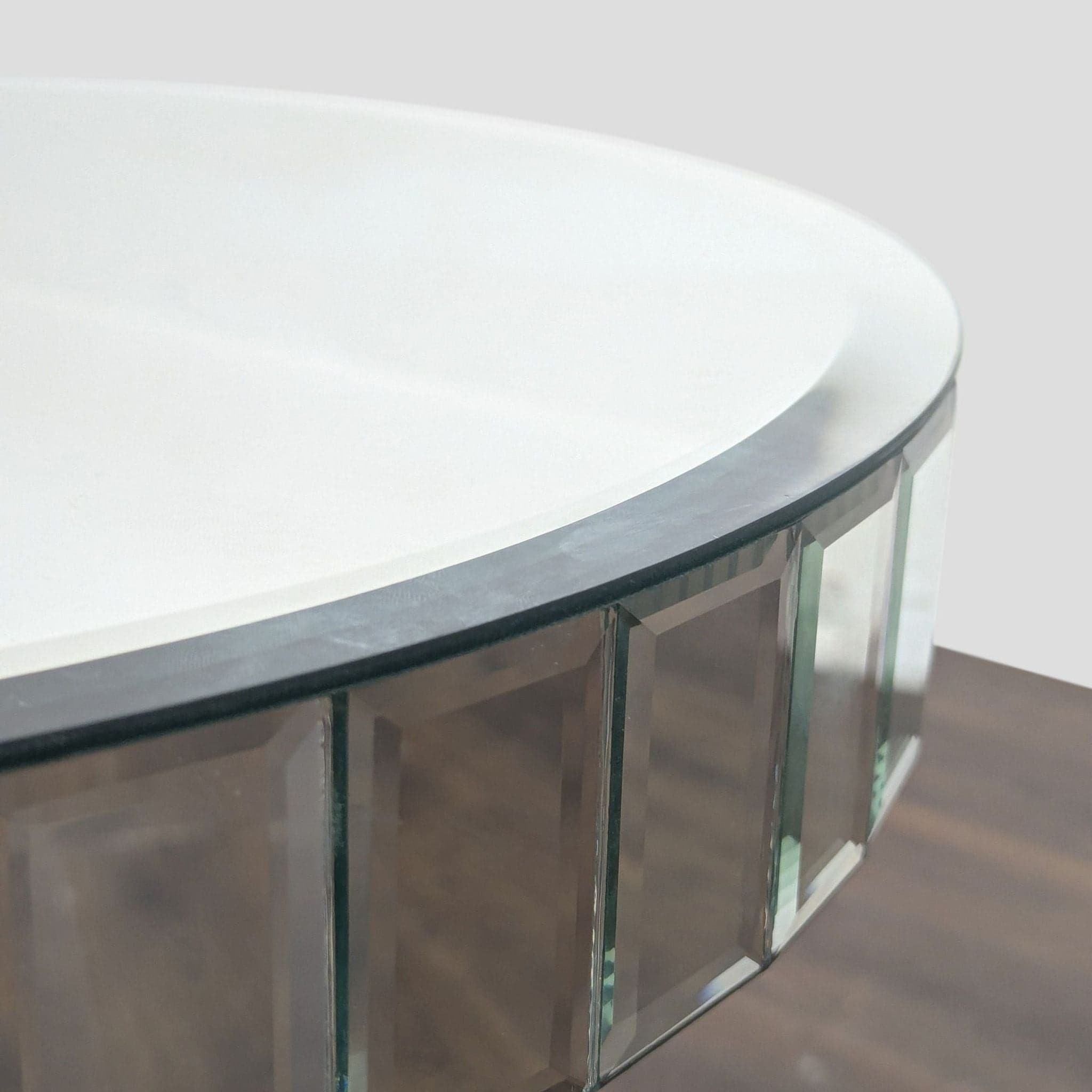 Z Gallerie Mirrored Accent Table with Wood Base - Thumbnail 4