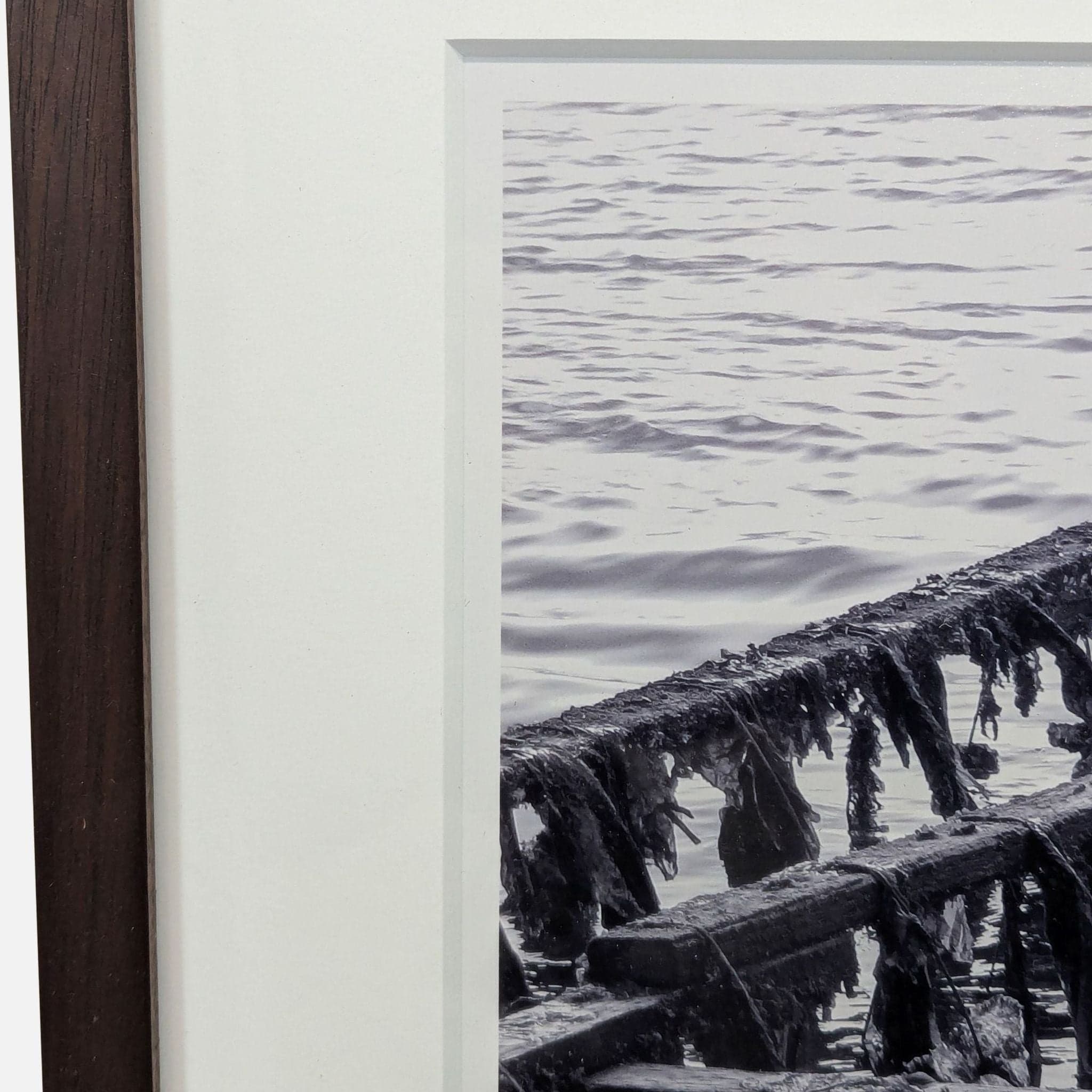 Framed Ruben Robledo “The Magic is Ready” Black and White Print of Pier Structure - Thumbnail 4