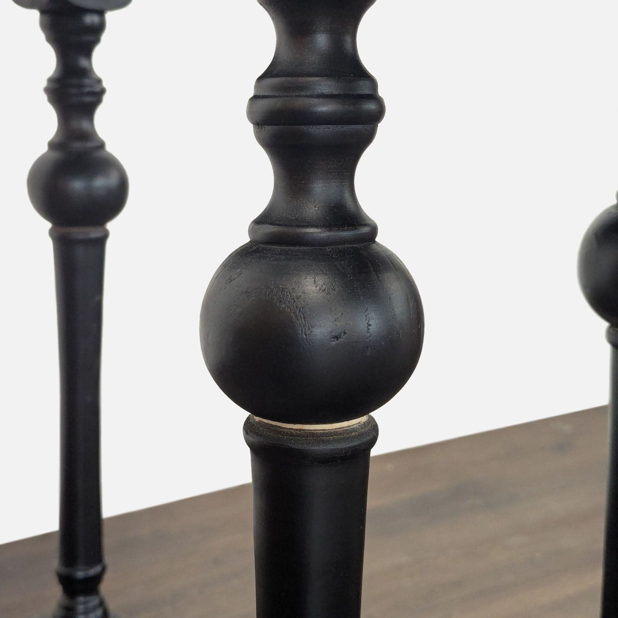 Rustic Top Console Table with Turned Legs - Thumbnail 7