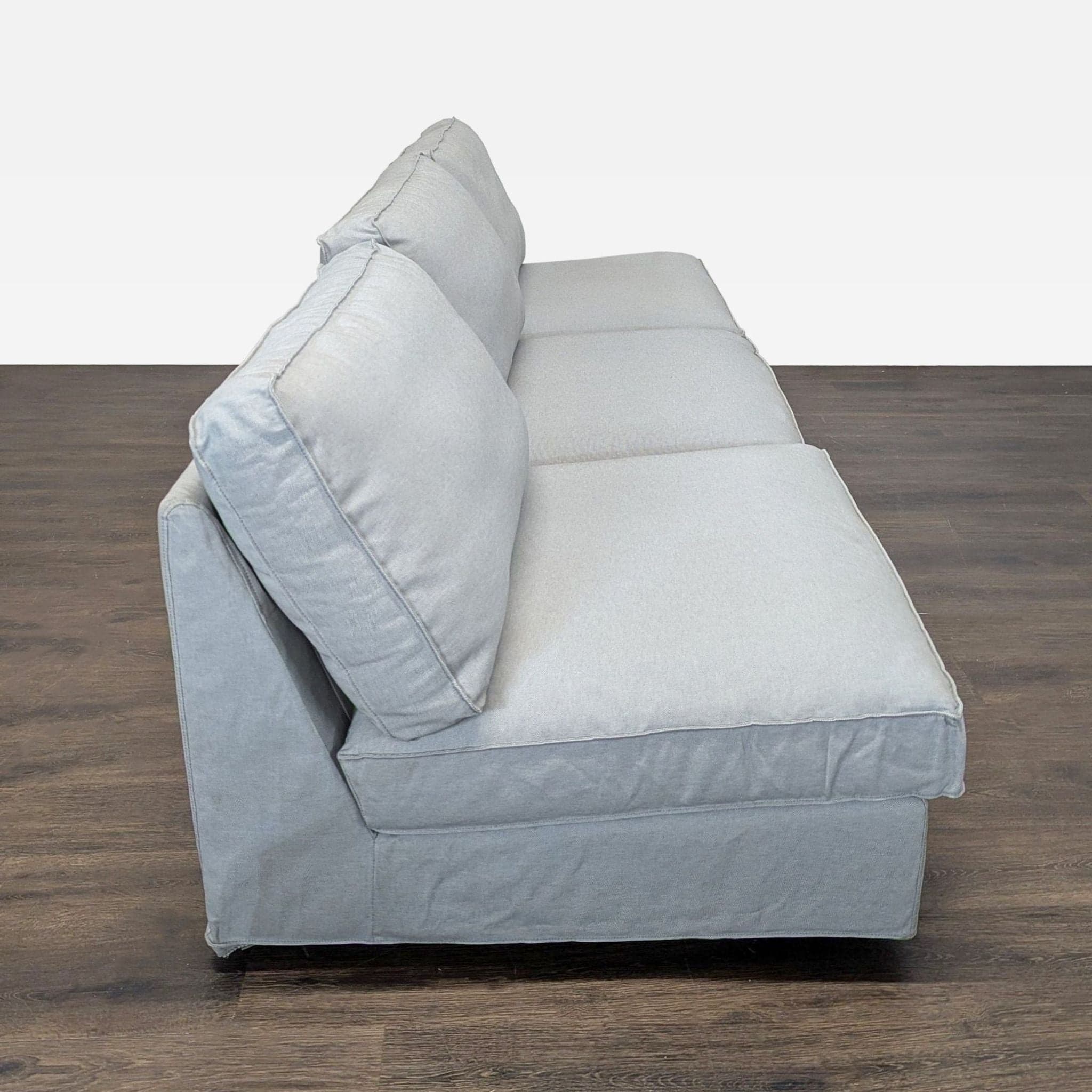Ikea Sectional Sofa - Light Gray 3-Seater Modern Couch - Thumbnail 9