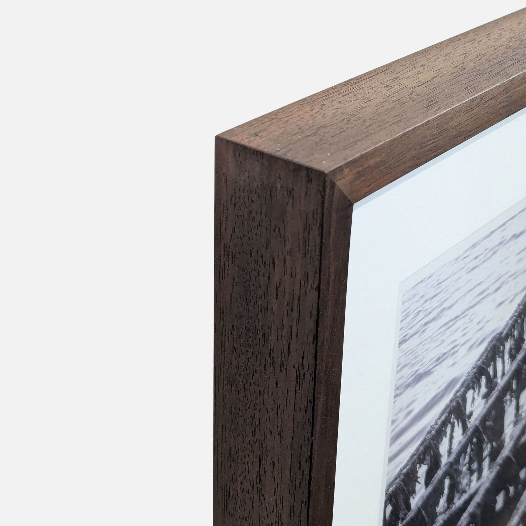 Framed Ruben Robledo “The Magic is Ready” Black and White Print of Pier Structure - Thumbnail 5