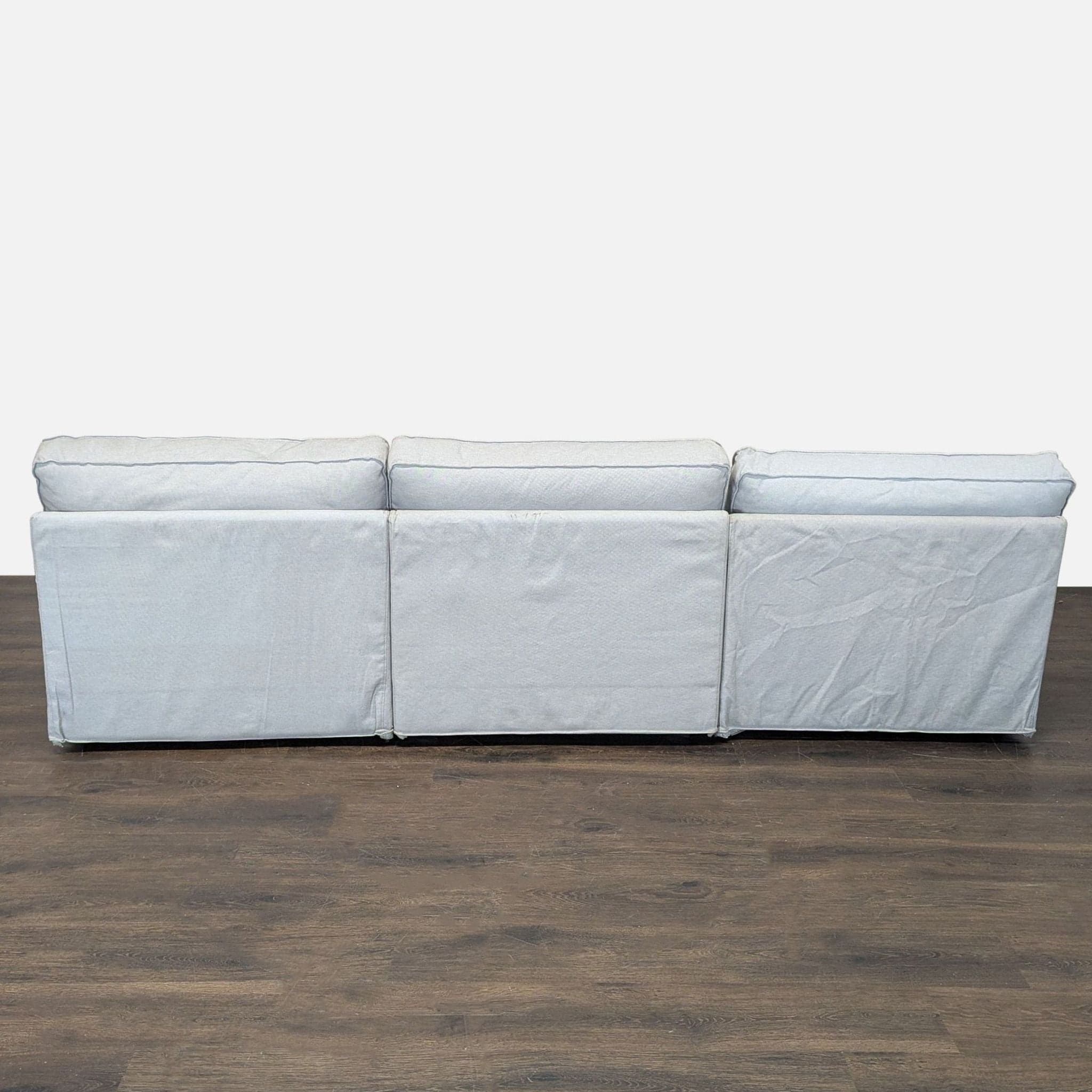 Ikea Sectional Sofa - Light Gray 3-Seater Modern Couch - Thumbnail 4