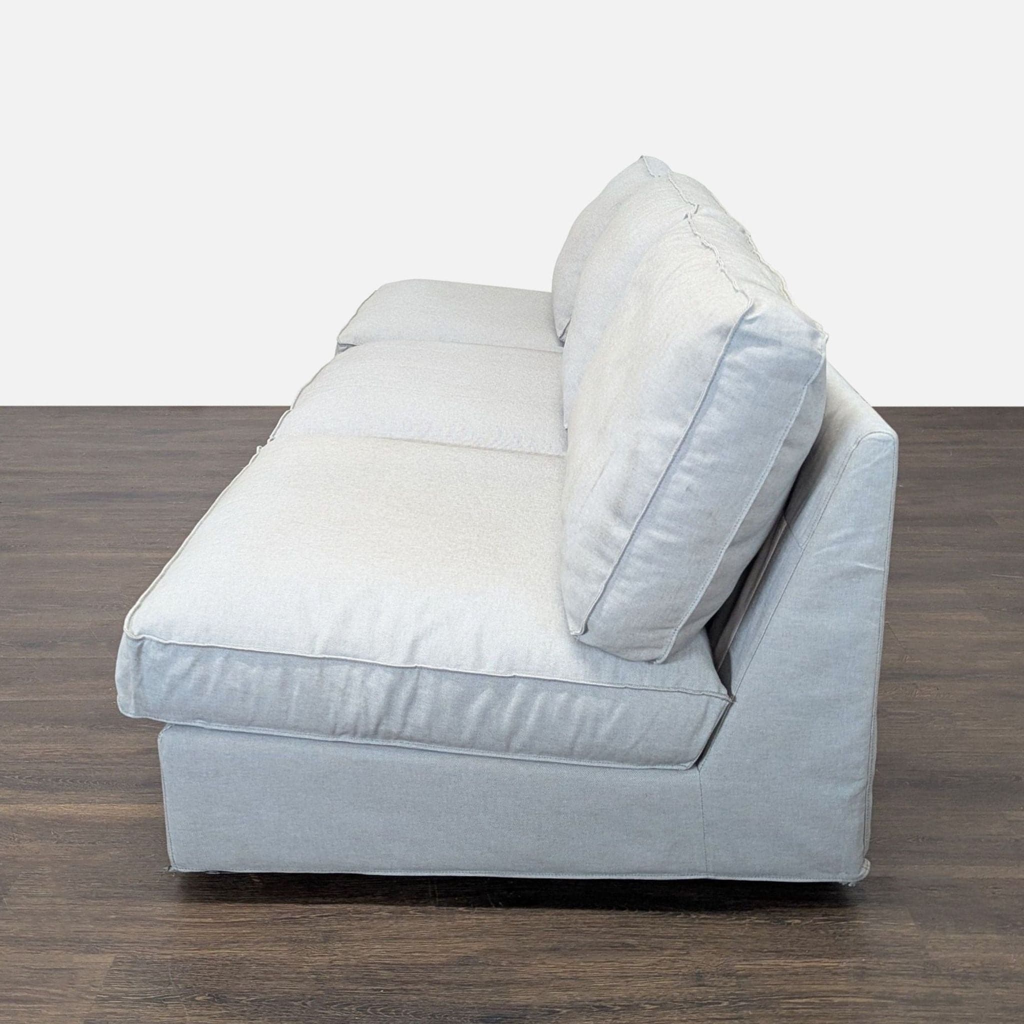 Ikea Sectional Sofa - Light Gray 3-Seater Modern Couch - Thumbnail 5