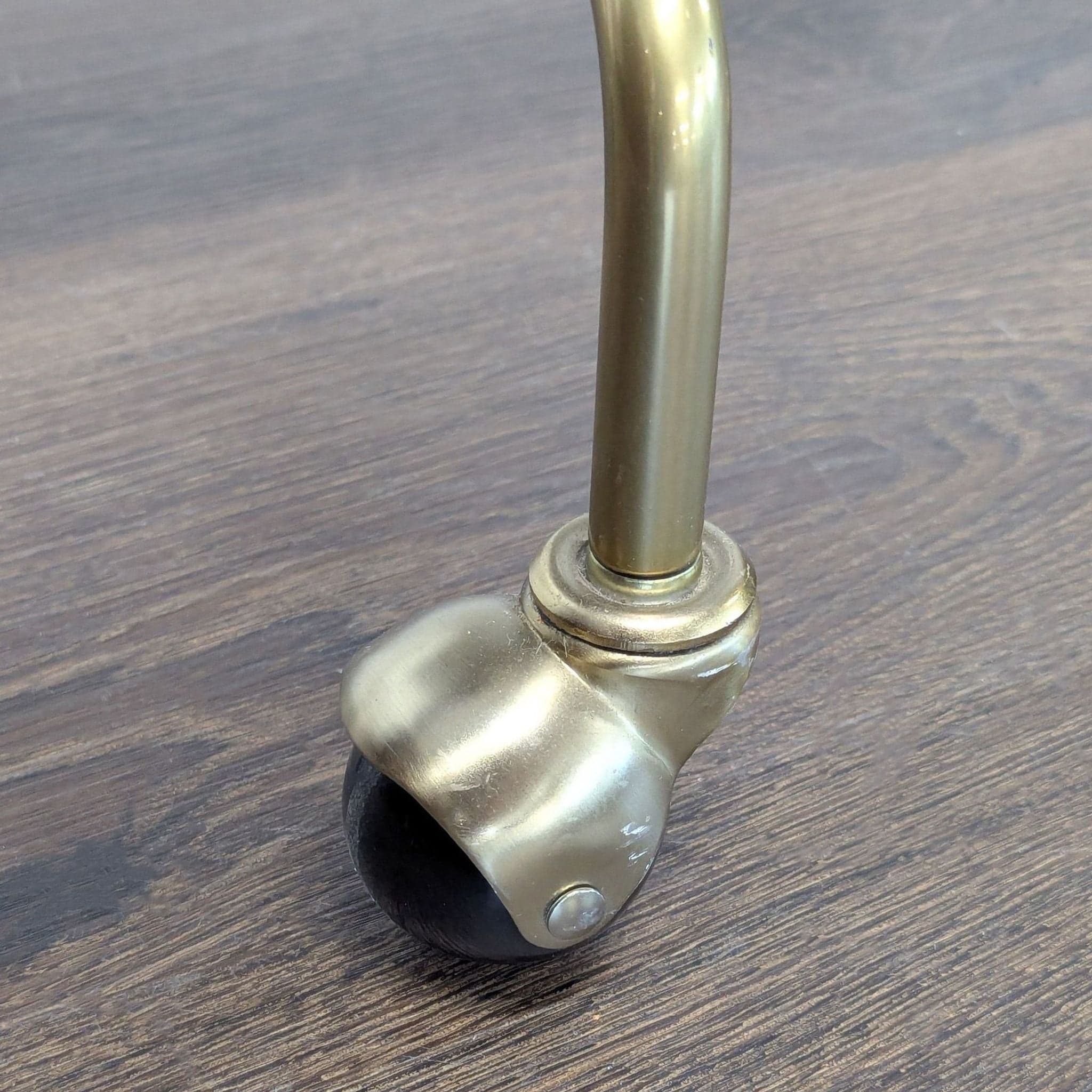 West Elm Modern Upholstered Office Chair with Brass Base and Casters - Thumbnail 5