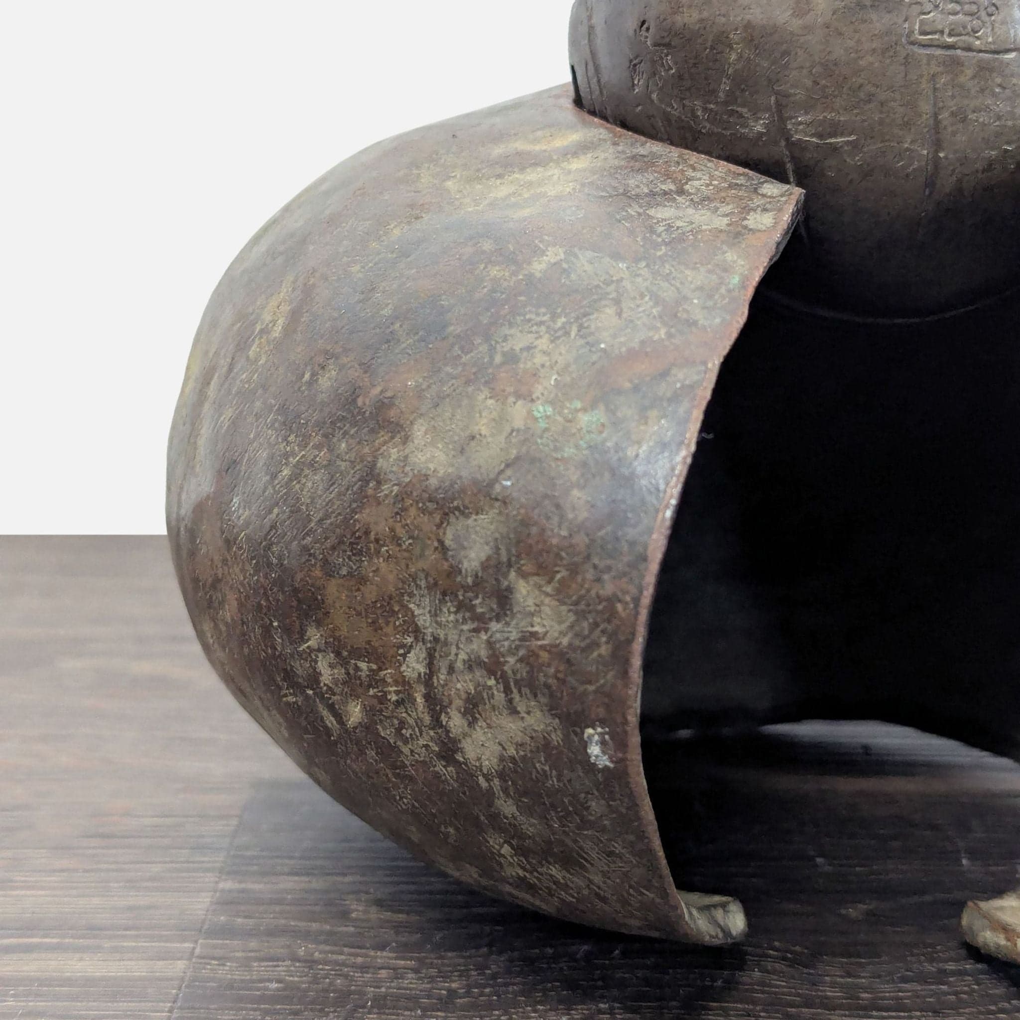 Cast Bronze Decorative Livestock Bell with Engraved Collar - Thumbnail 4