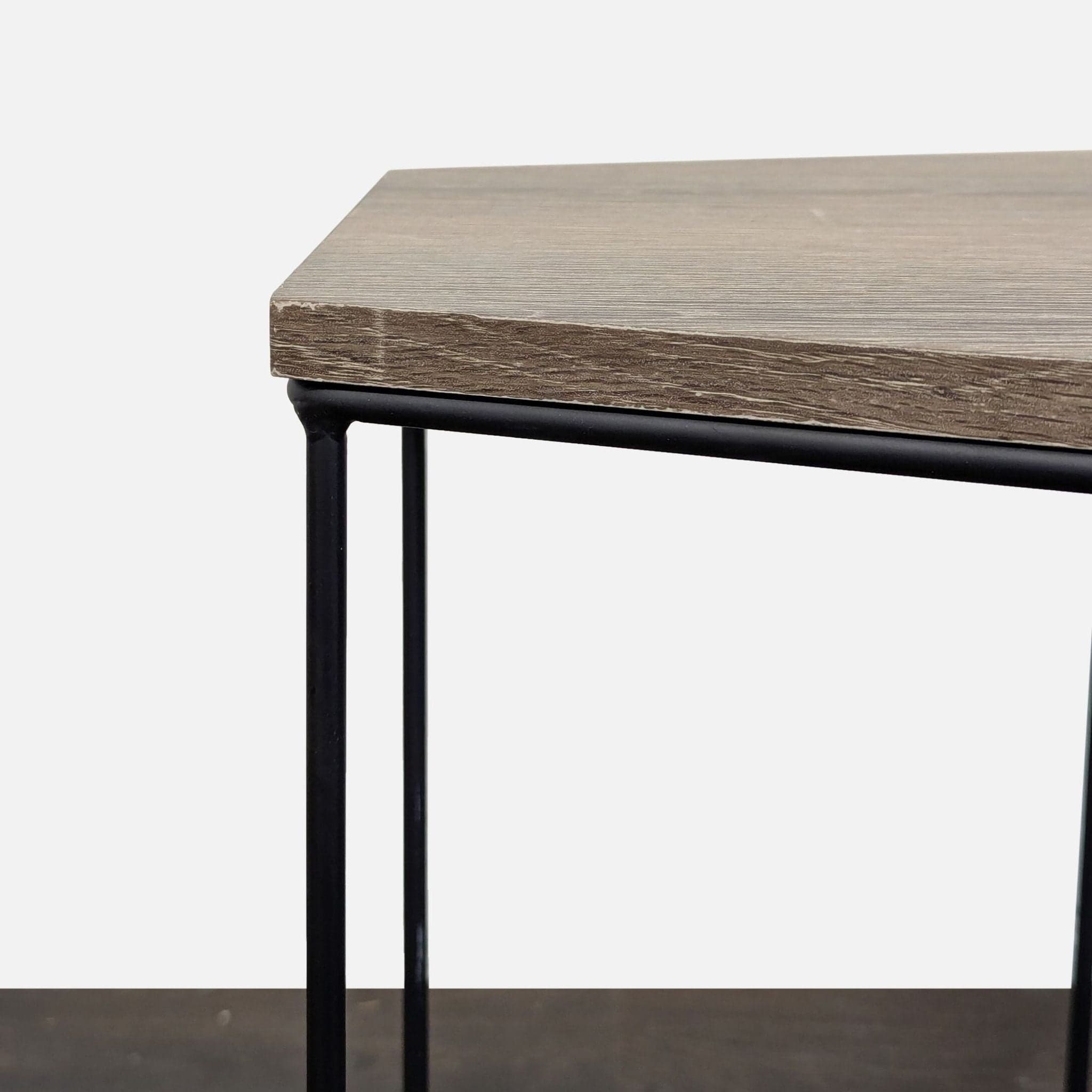 Trio of Wood Top Hexagon Tables - Thumbnail 10