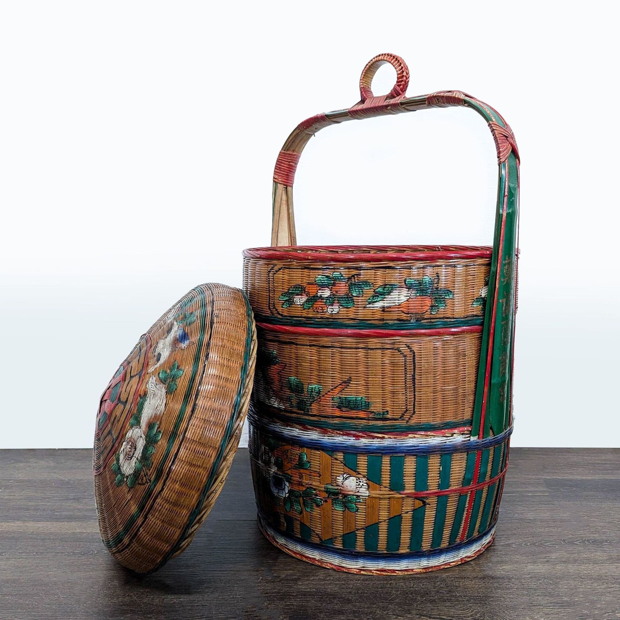 Antique Chinese Wedding Basket - Thumbnail 4