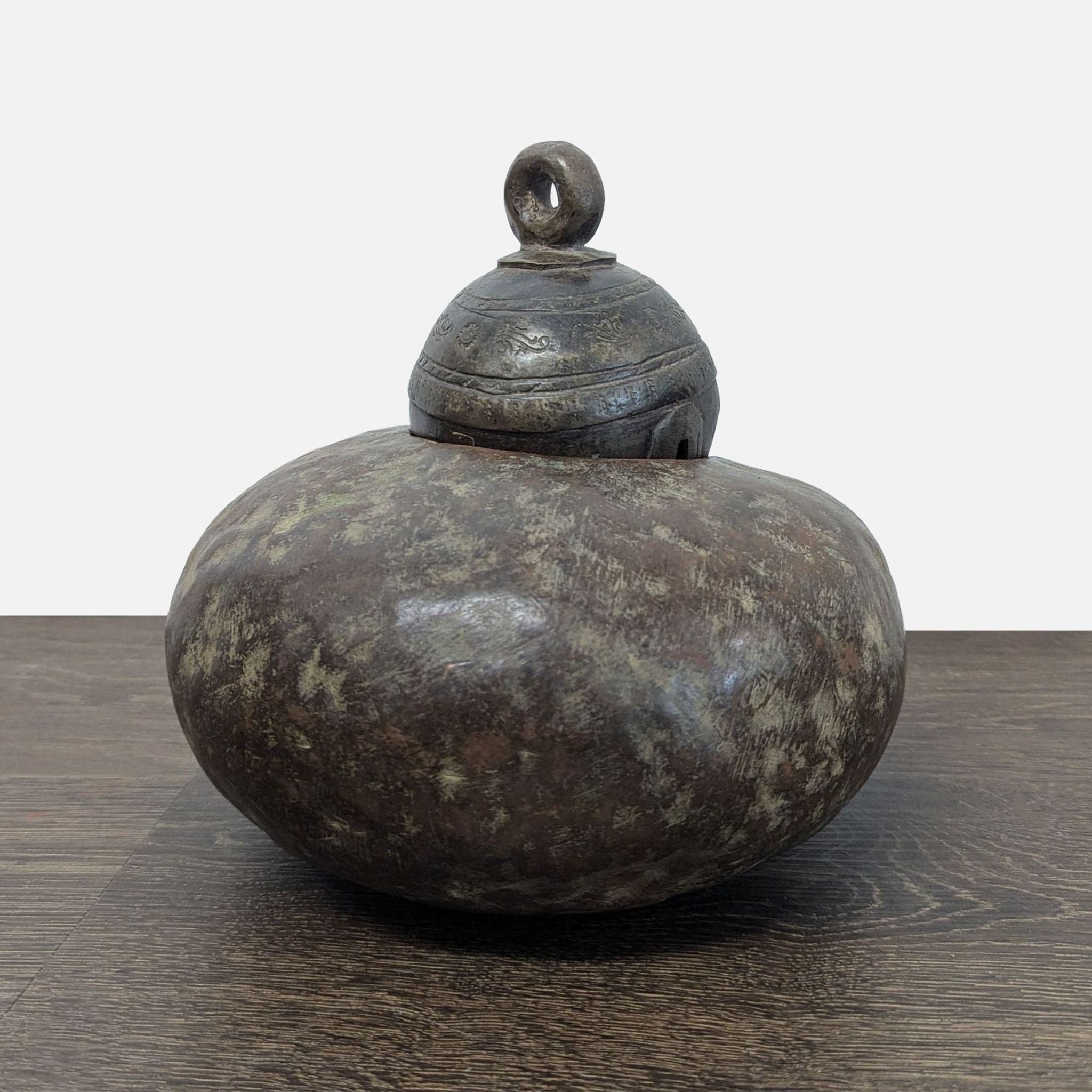 Cast Bronze Decorative Livestock Bell with Engraved Collar - Thumbnail 7