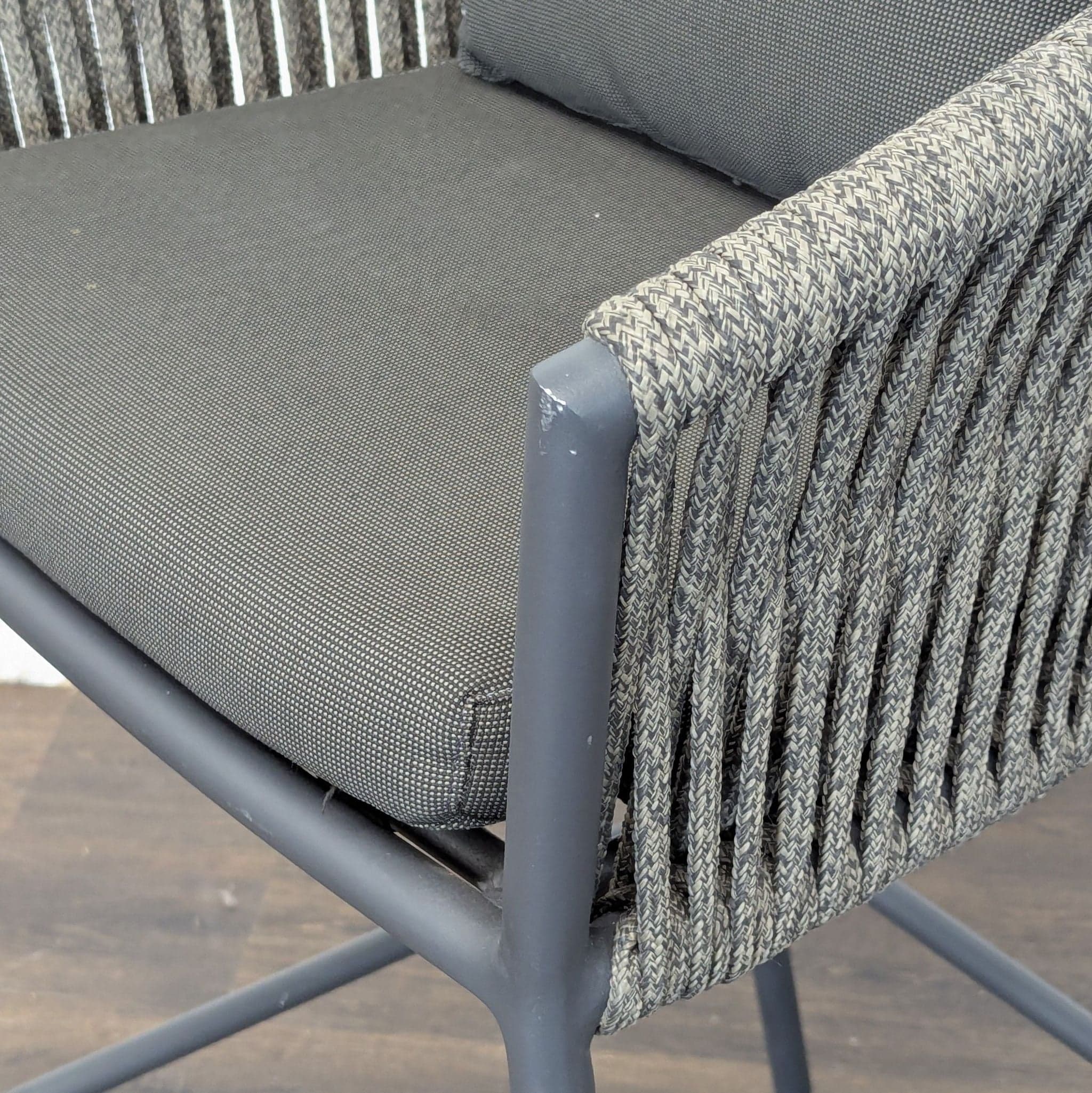 Four Hands Porto Charcoal And Bronze Performance Fabric Outdoor Bar Stool - Thumbnail 6