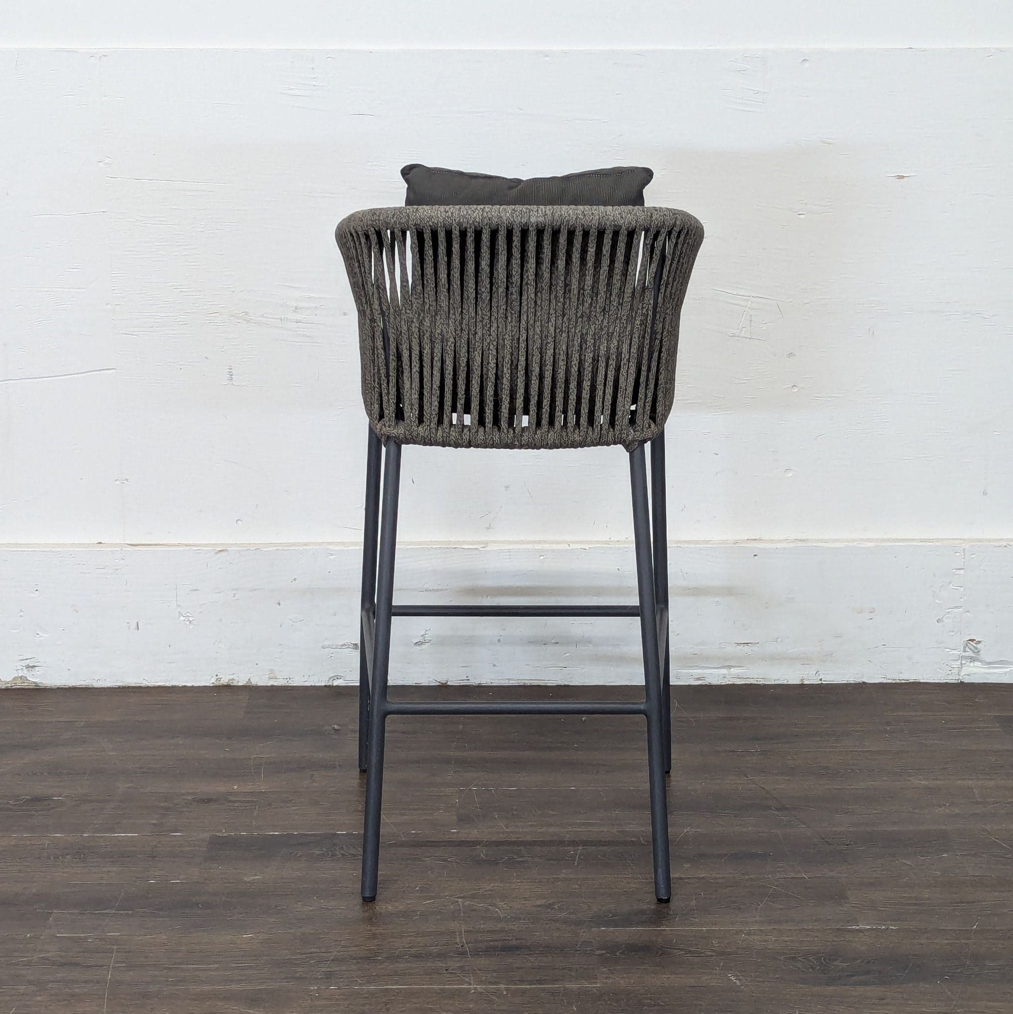 Four Hands Porto Charcoal And Bronze Performance Fabric Outdoor Bar Stool - Thumbnail 4