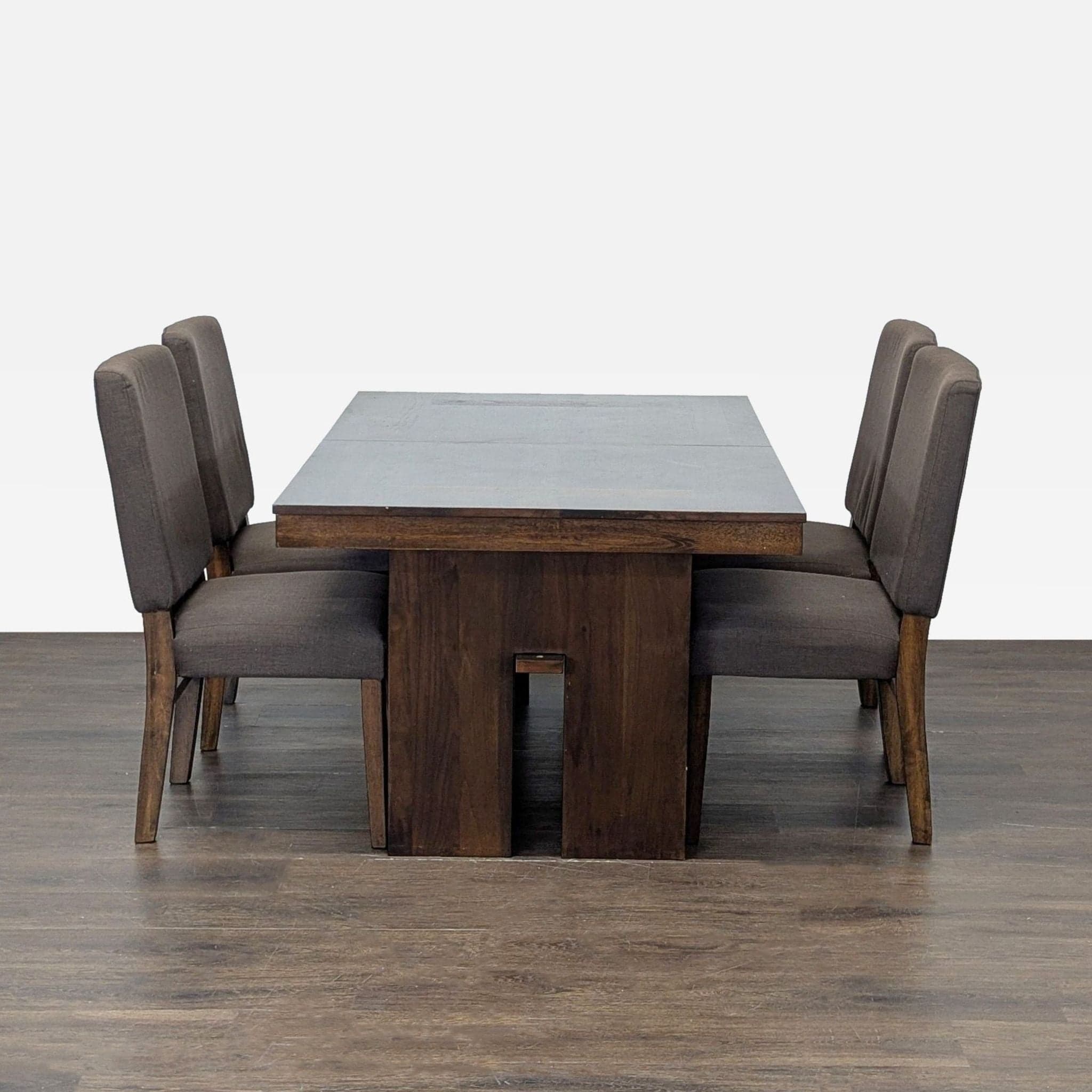 Norcal Furnitures Modern 5-Piece Dining Set with Wooden Extendable Table and Upholstered Chairs - Thumbnail 4