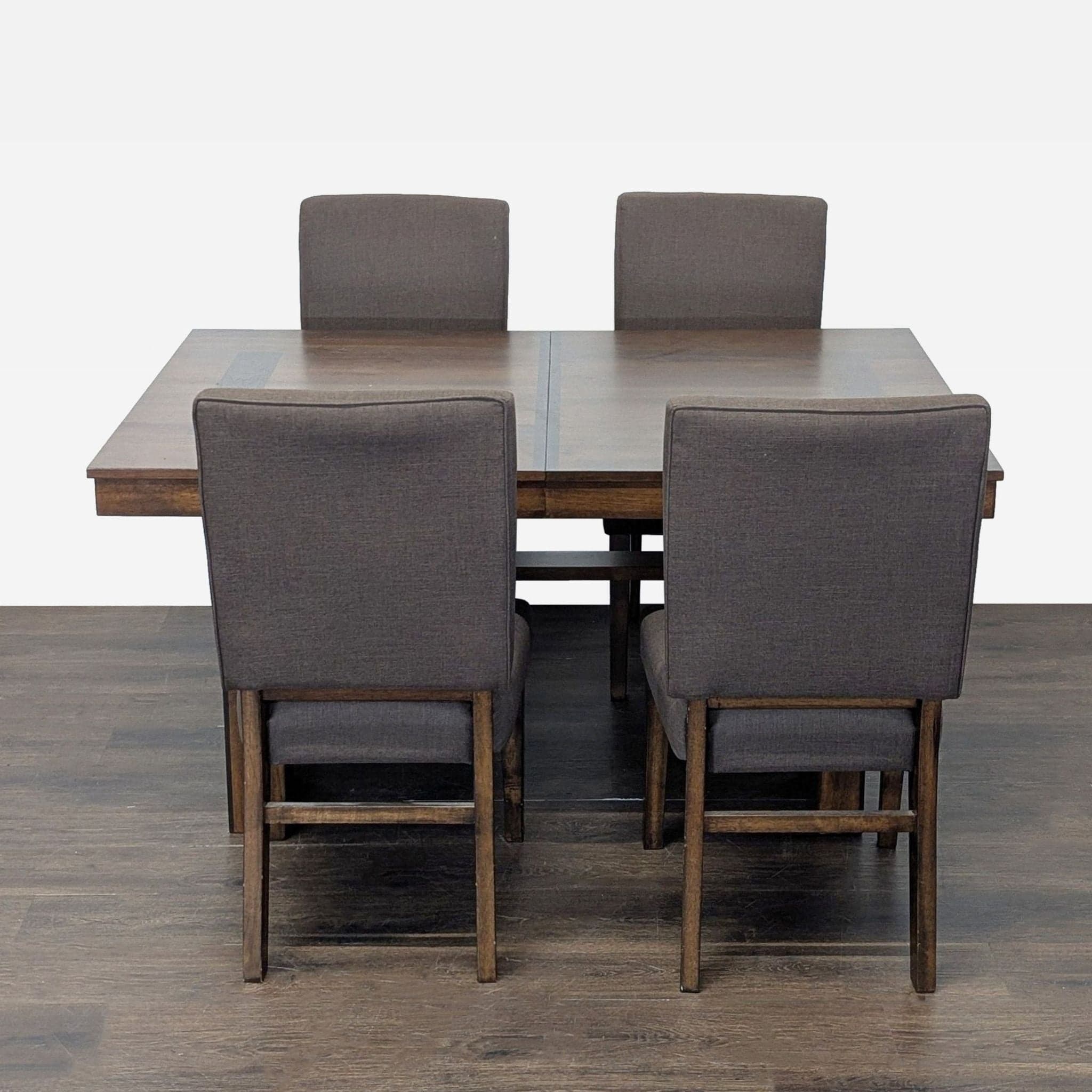 Norcal Furnitures Modern 5-Piece Dining Set with Wooden Extendable Table and Upholstered Chairs - Thumbnail 5