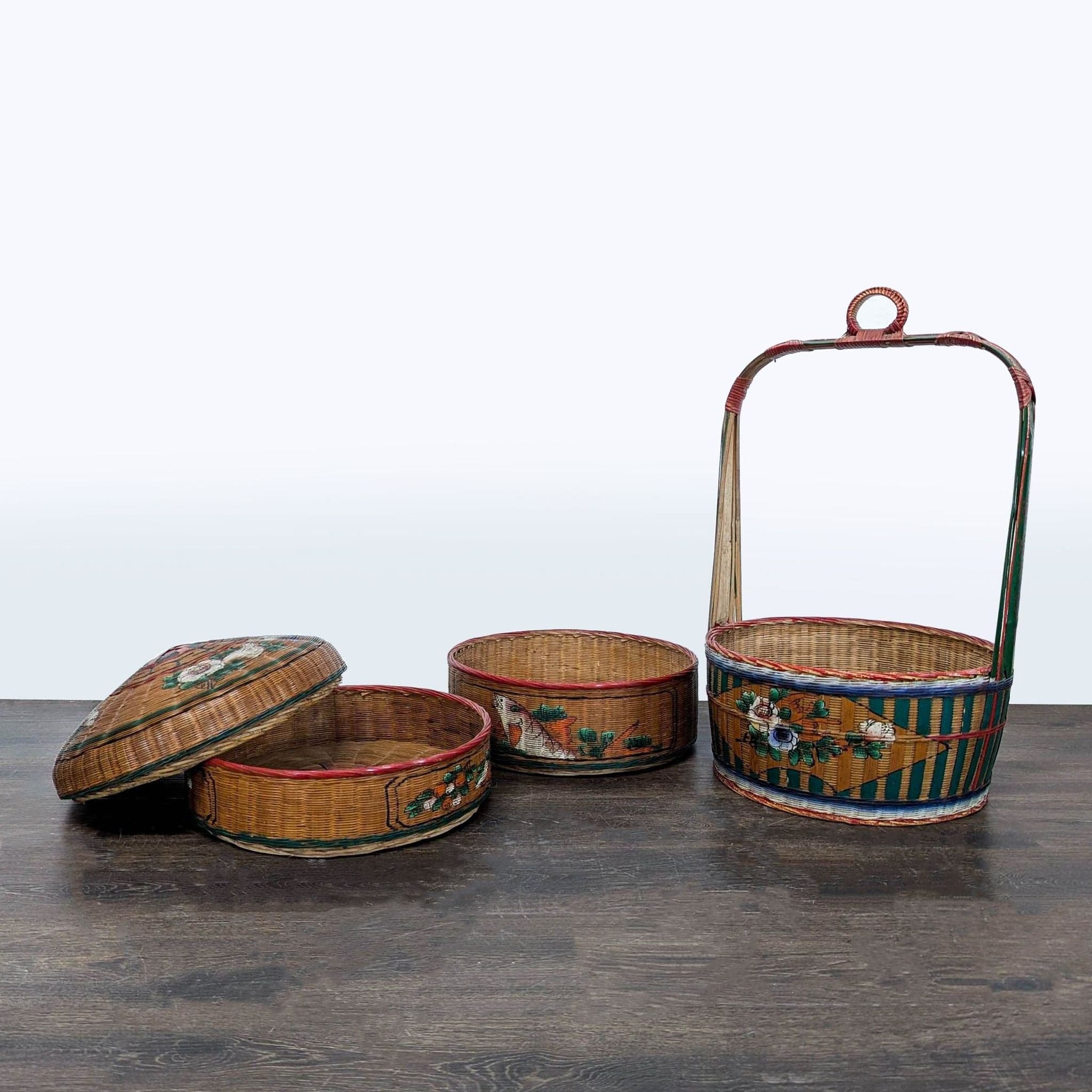 Antique Chinese Wedding Basket - Thumbnail 5