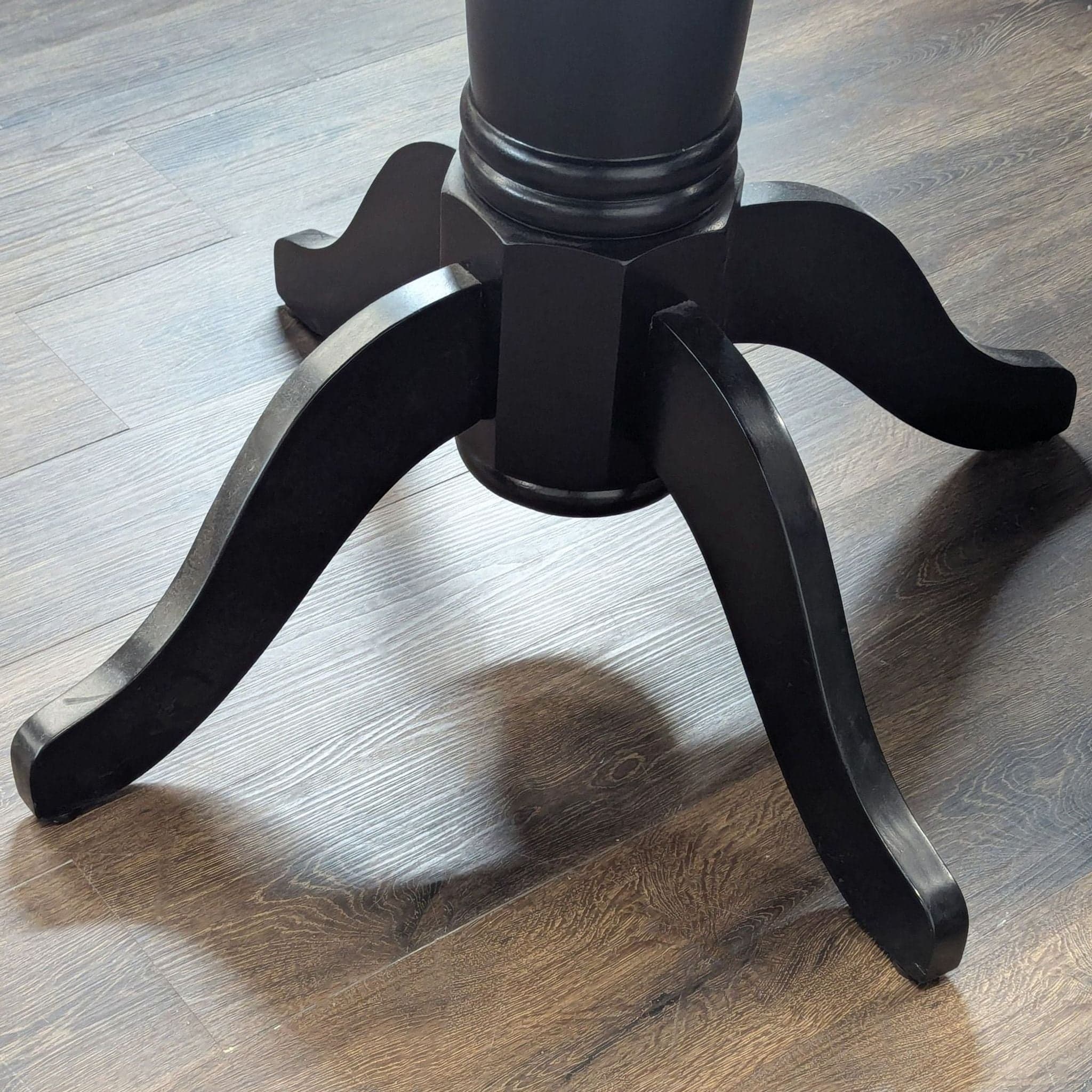 Long Wood Forest Products Black 4-Piece Dining Set with Round Table - Thumbnail 7