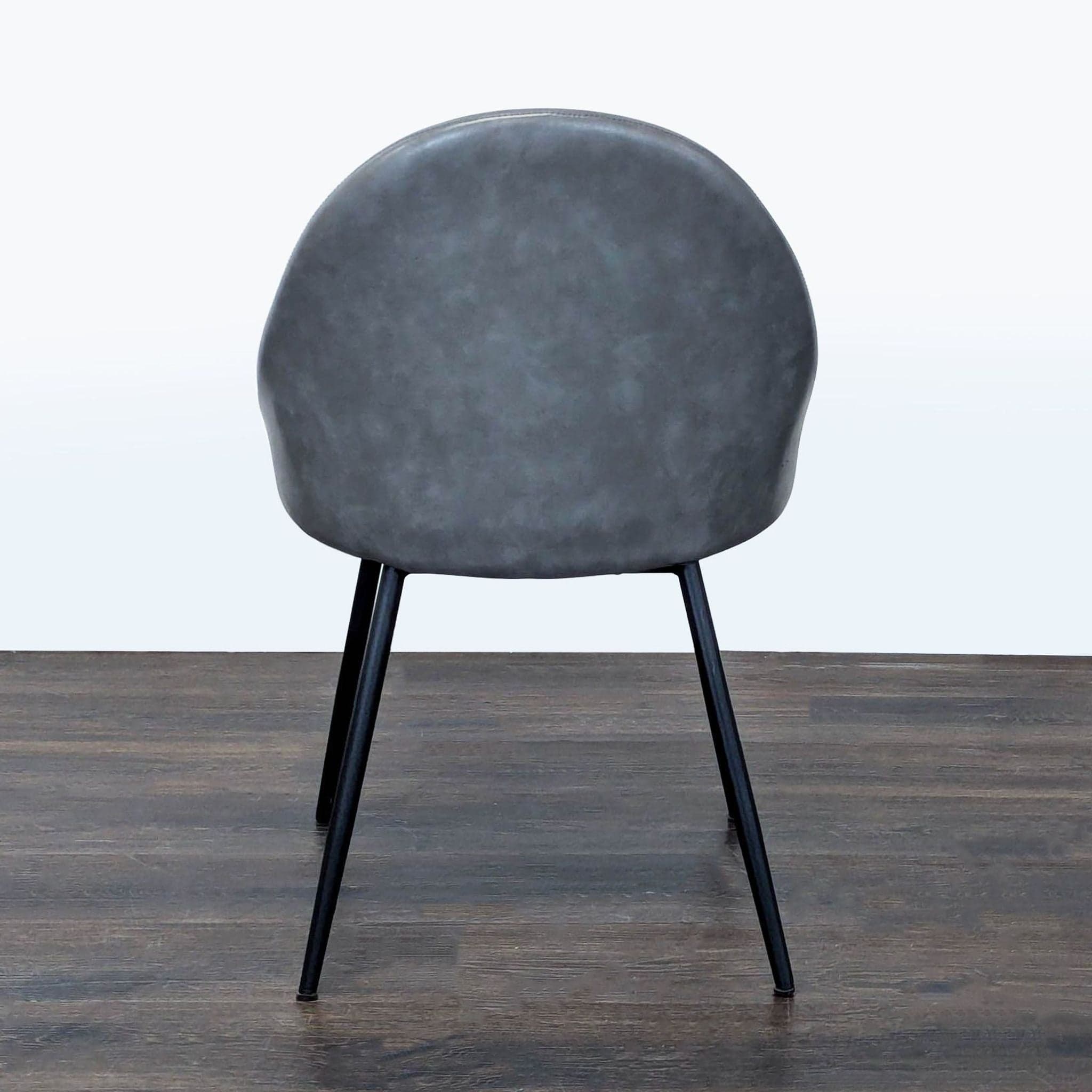 Leather and Metal Dining Chair with Cushion - Thumbnail 4