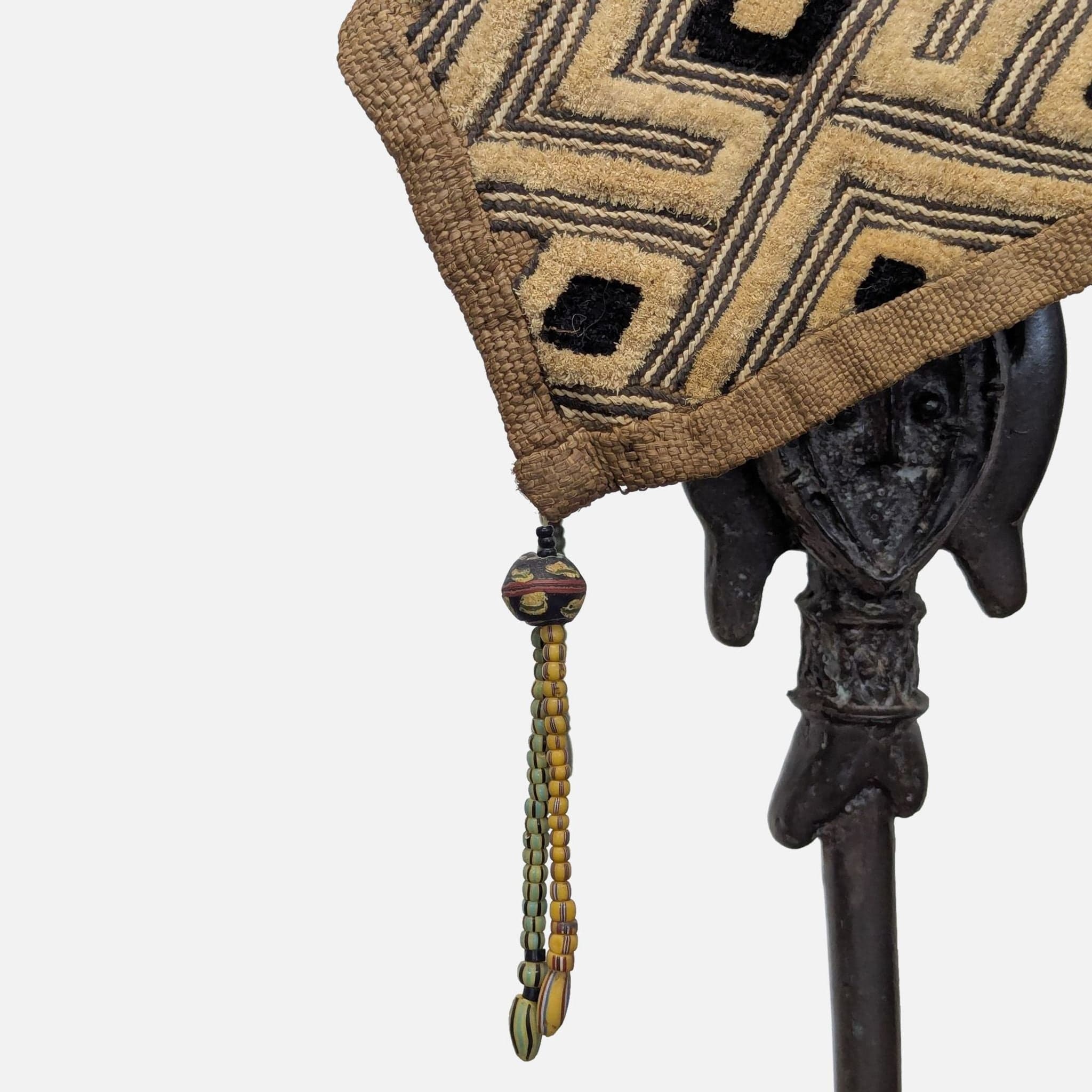 Unique Tribal Table Lamp with Patterned Shade and Decorative Base - Thumbnail 7