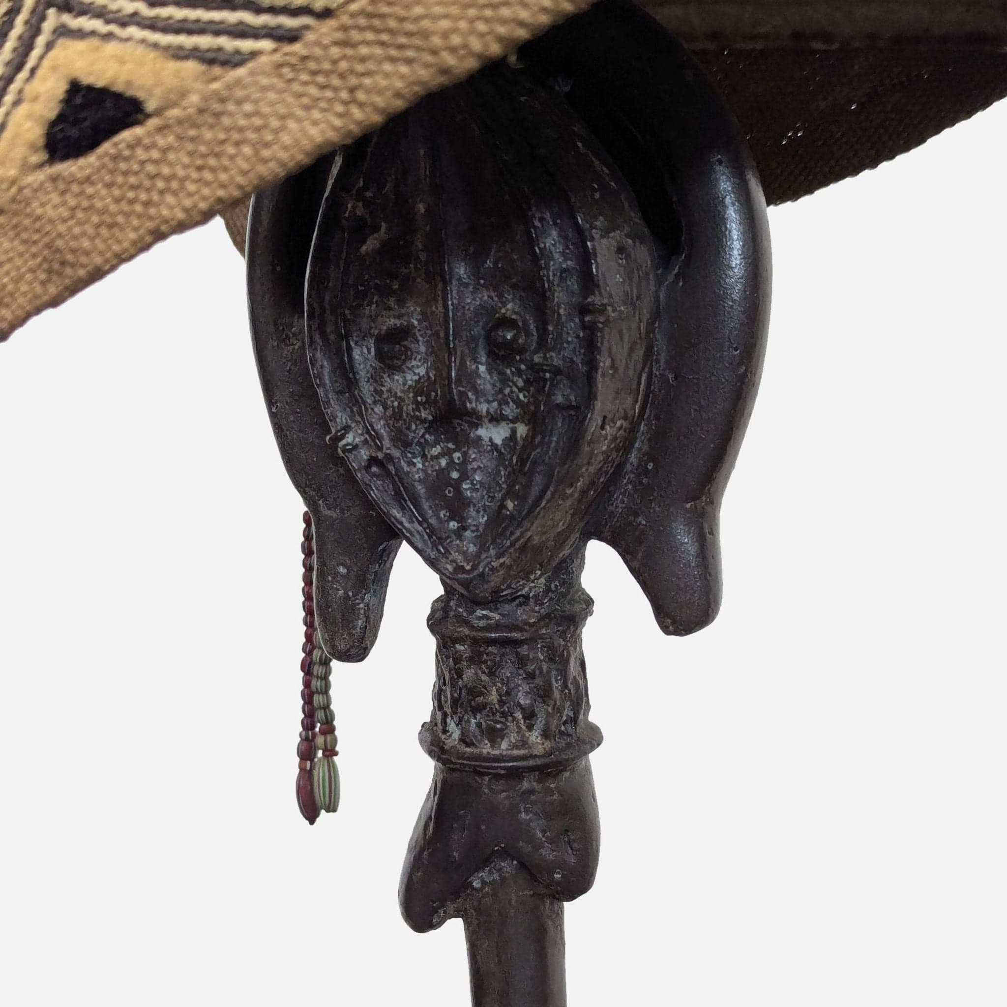 Unique Tribal Table Lamp with Patterned Shade and Decorative Base - Thumbnail 2