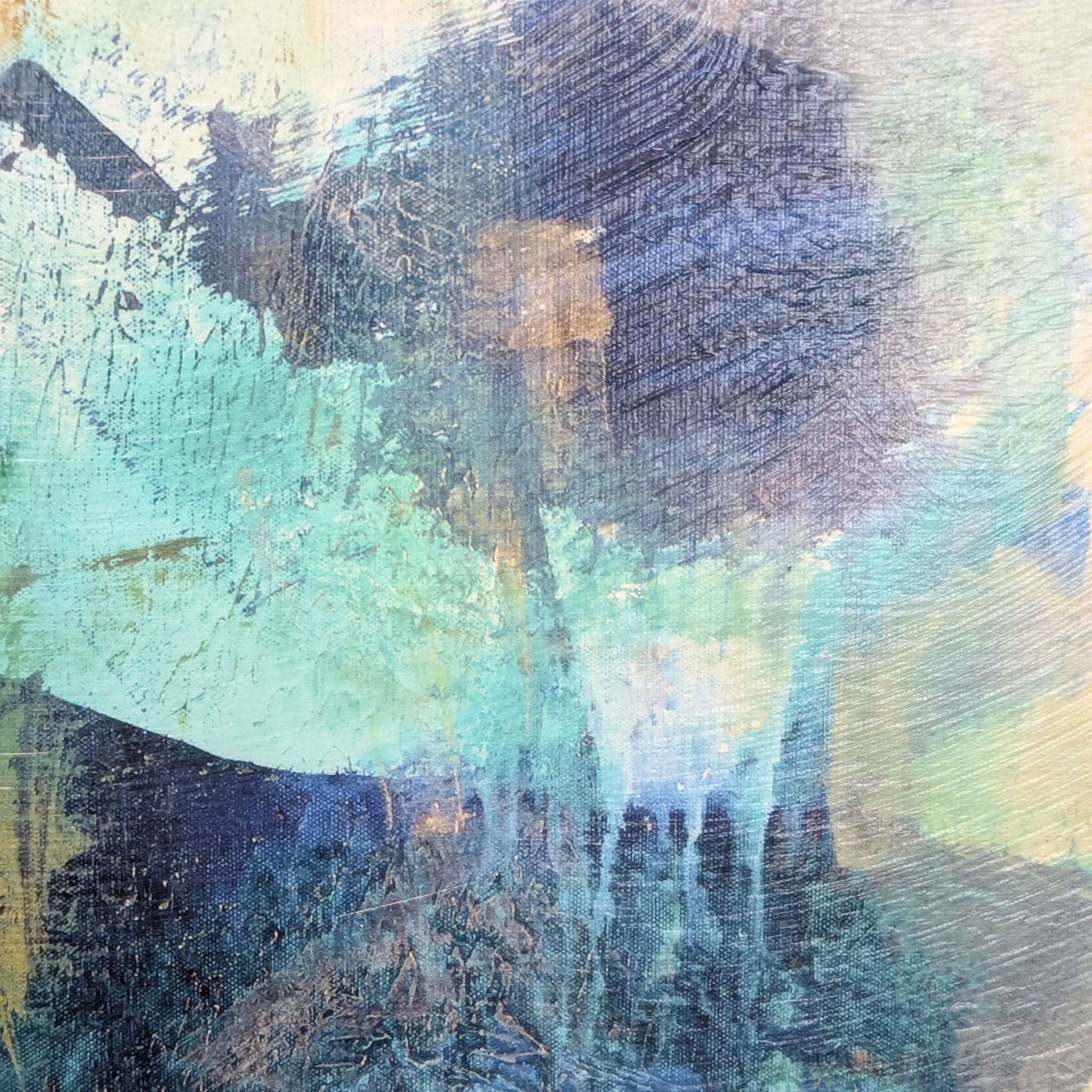 “World Map Mystery” Contemporary Abstract Giclée on Canvas - Thumbnail 2