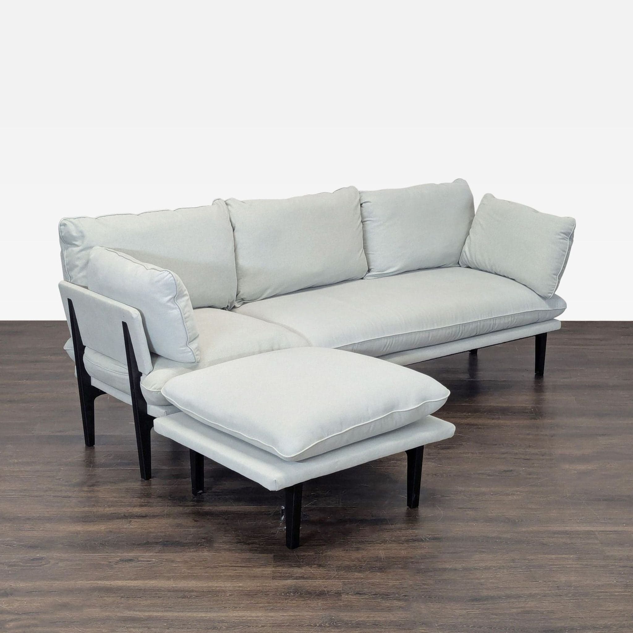 Floyd 3-Seat Sectional Sofa with Chaise - Seafoam Green - Thumbnail 8