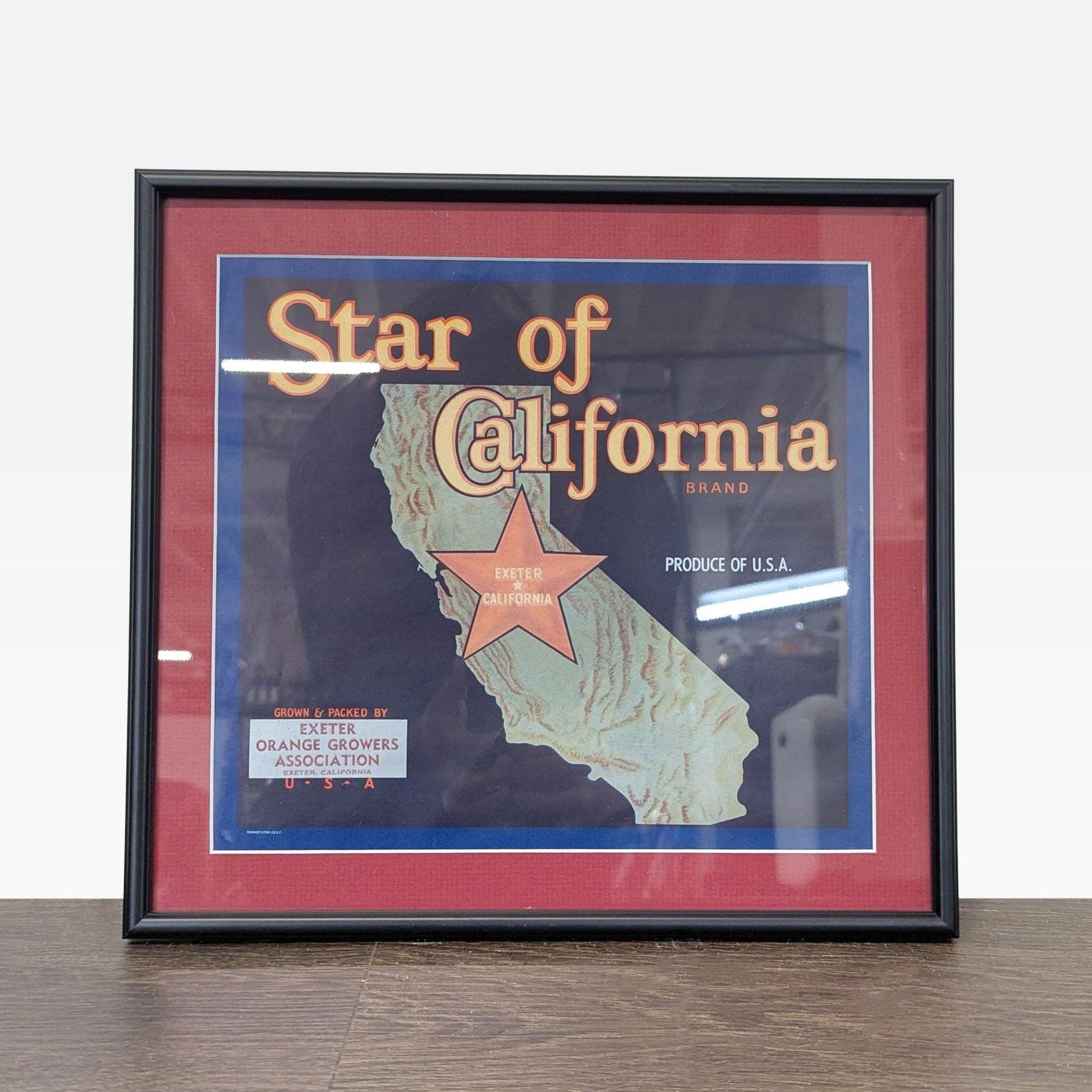 Set of 5 Framed Vintage California Fruit and Produce Label Prints - Thumbnail 4