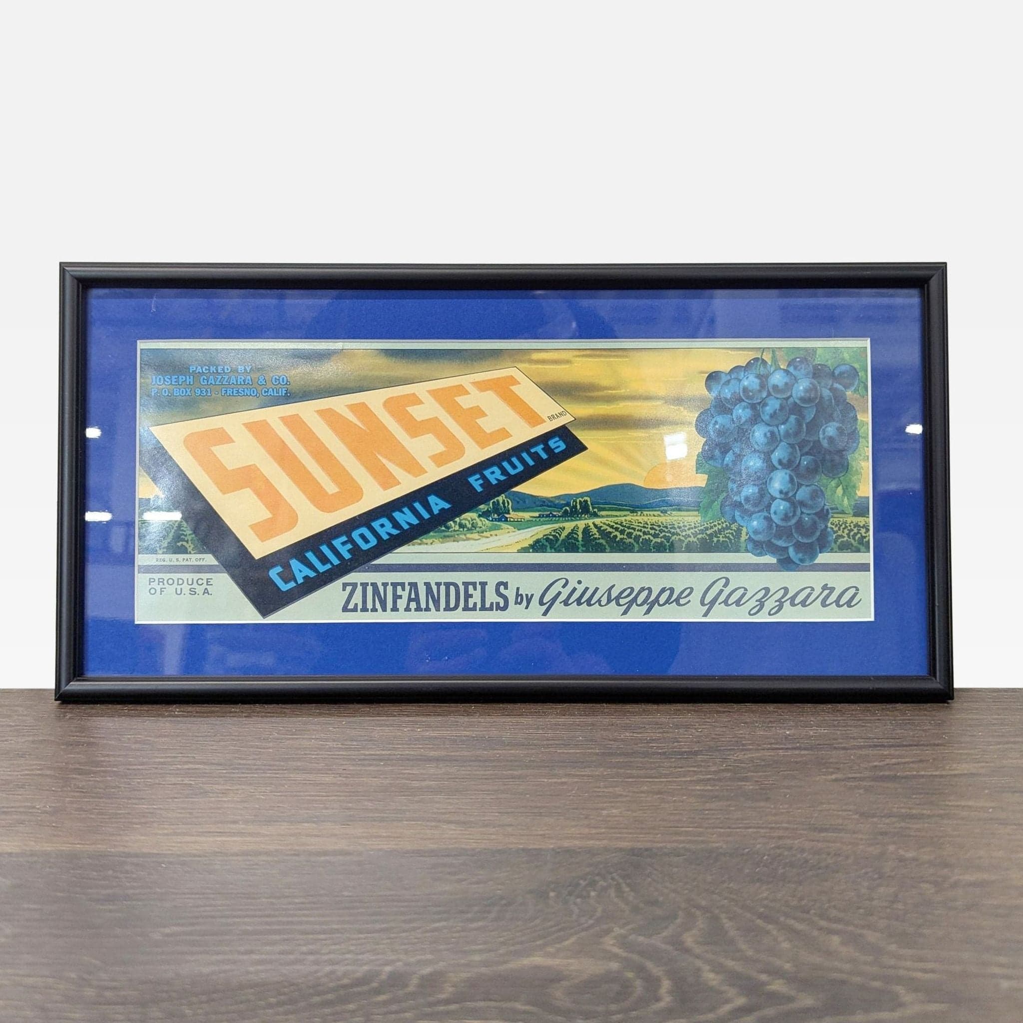 Set of 5 Framed Vintage California Fruit and Produce Label Prints - Thumbnail 5
