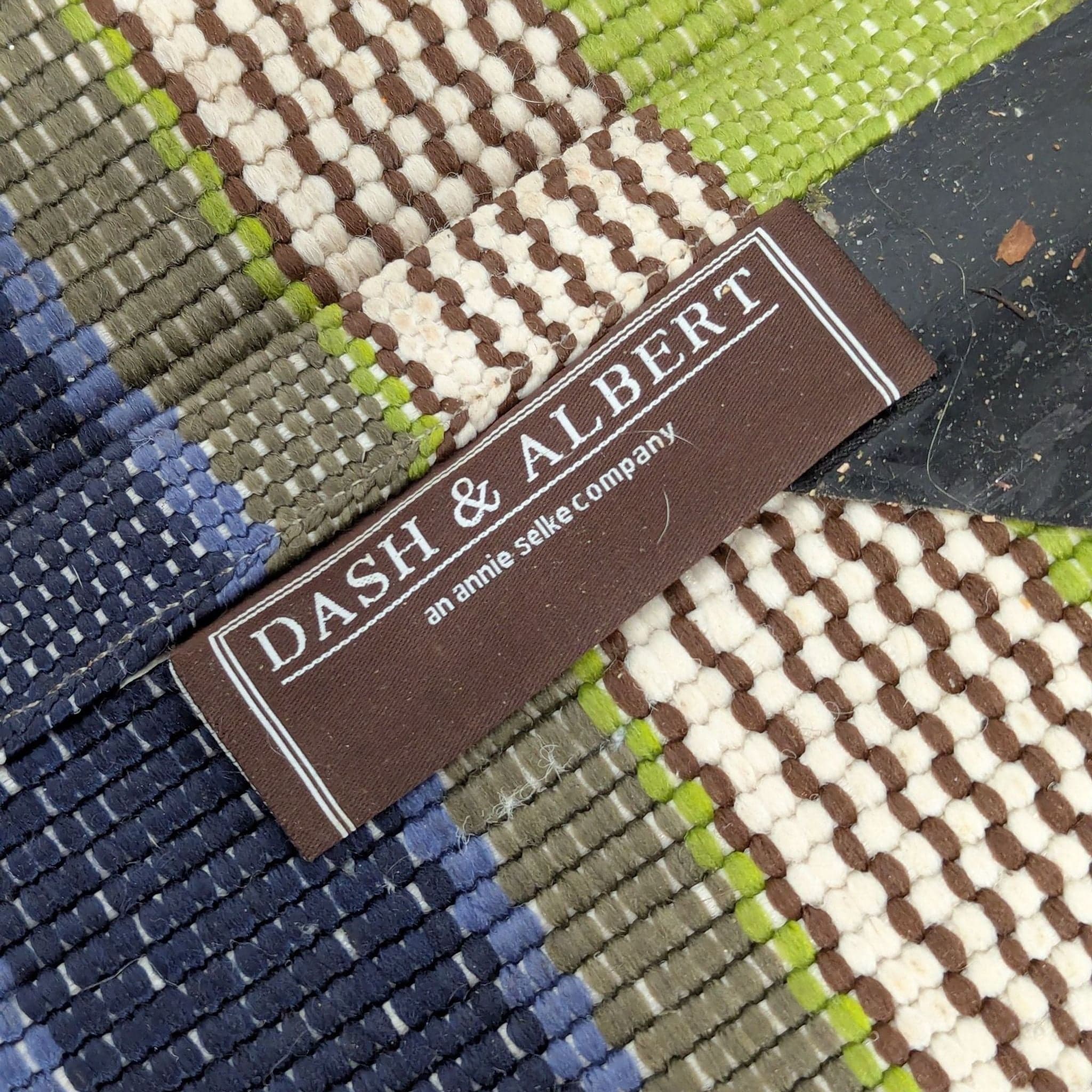 Dash & Albert by Annie Selke Striped Flatweave Area Rug – Green/Blue - Thumbnail 2
