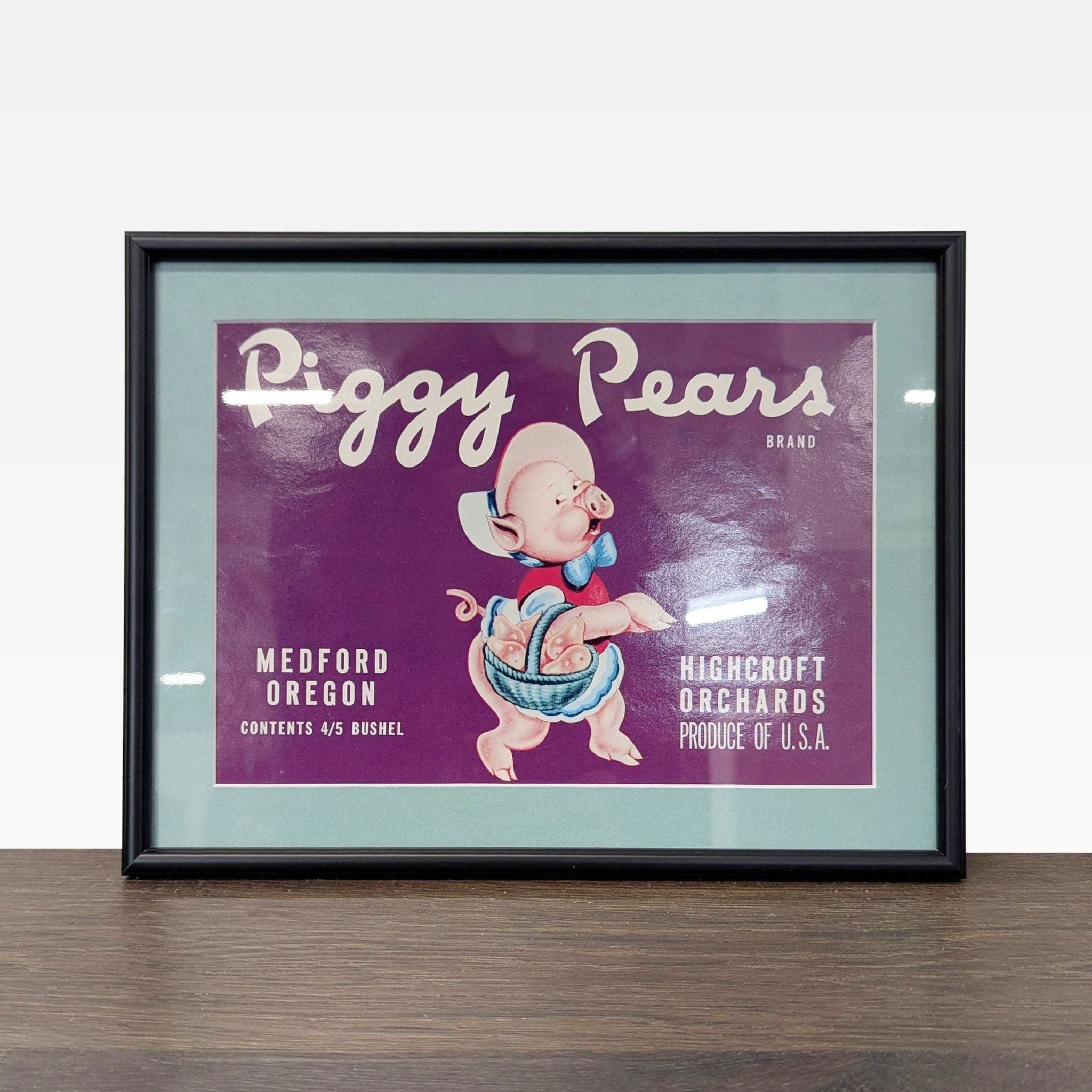 Set of 5 Framed Vintage California Fruit and Produce Label Prints - Thumbnail 6