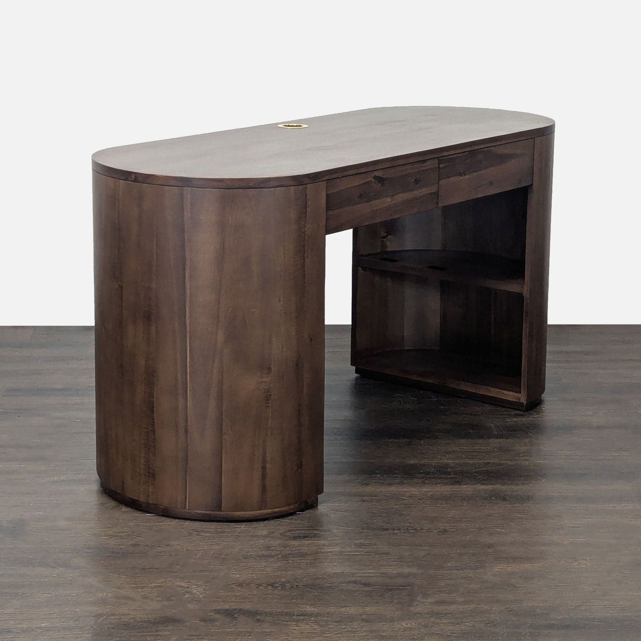 Four Hands Pilar Modern Wooden Desk with Storage and Drawer - Thumbnail 3