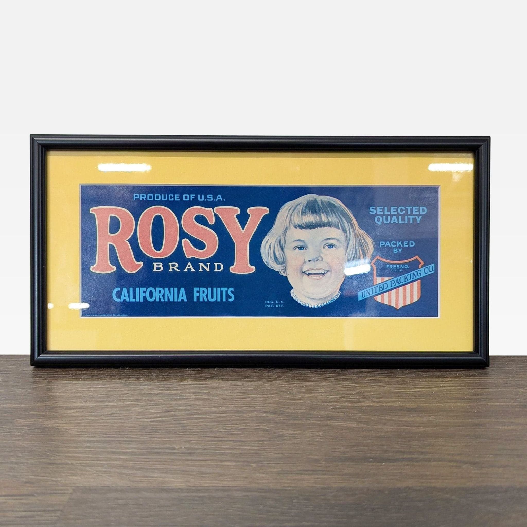Set of 5 Framed Vintage California Fruit and Produce Label Prints - Thumbnail 7