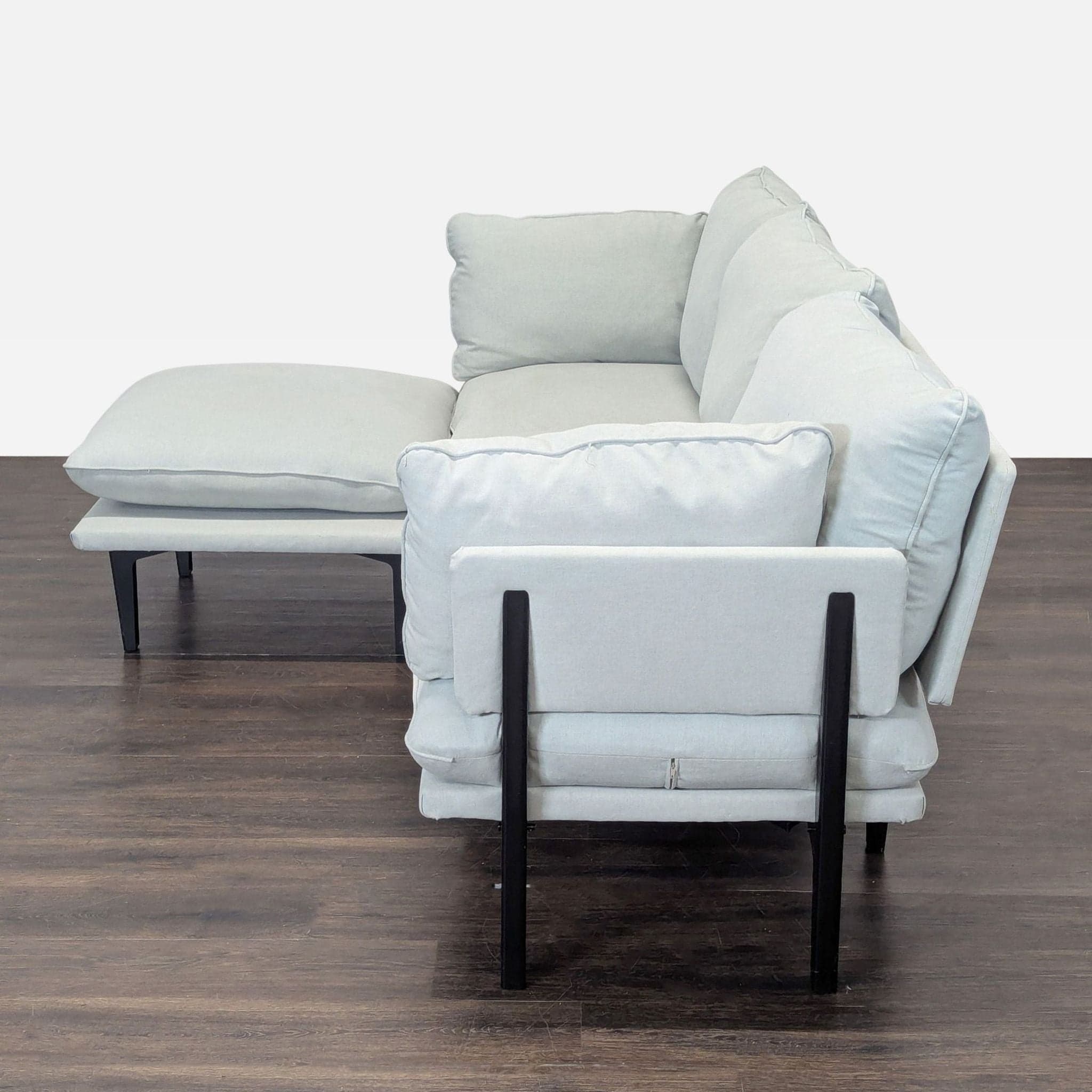 Floyd 3-Seat Sectional Sofa with Chaise - Seafoam Green - Thumbnail 3