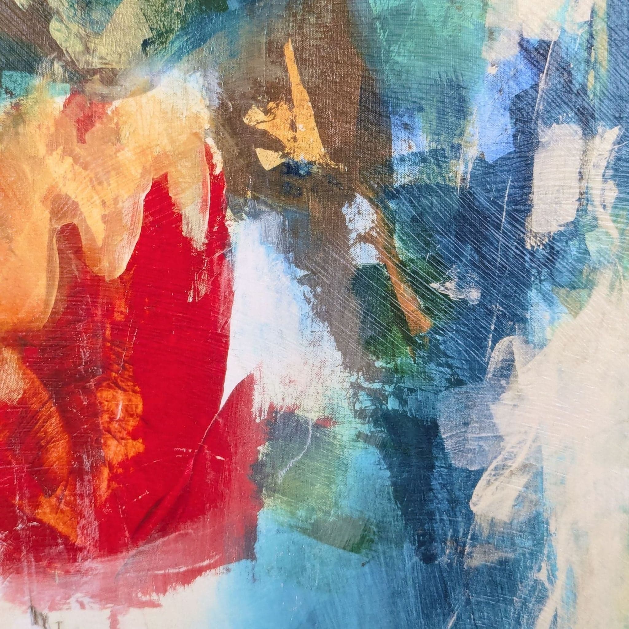 “World Map Mystery” Contemporary Abstract Giclée on Canvas - Thumbnail 4