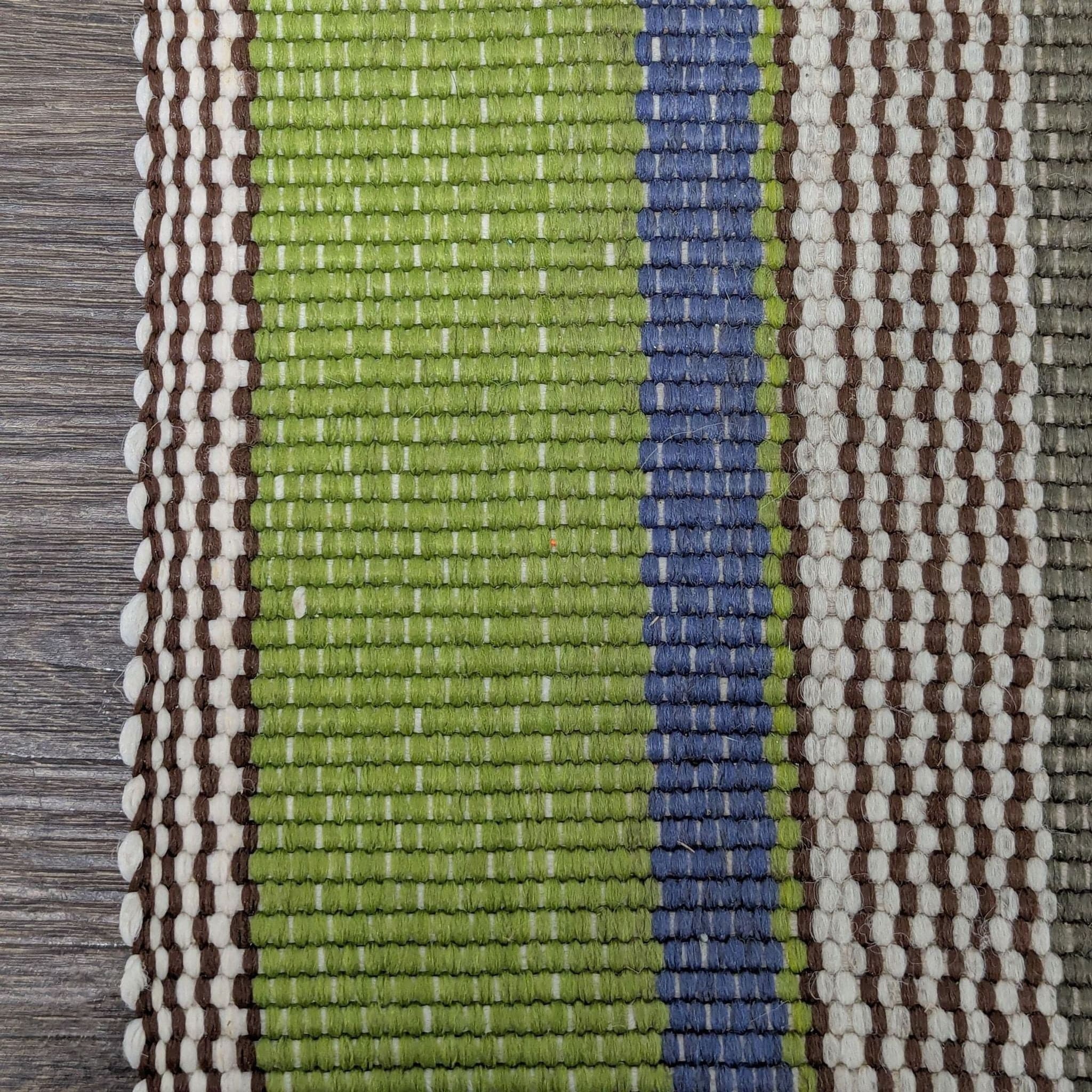 Dash & Albert by Annie Selke Striped Flatweave Area Rug – Green/Blue - Thumbnail 6