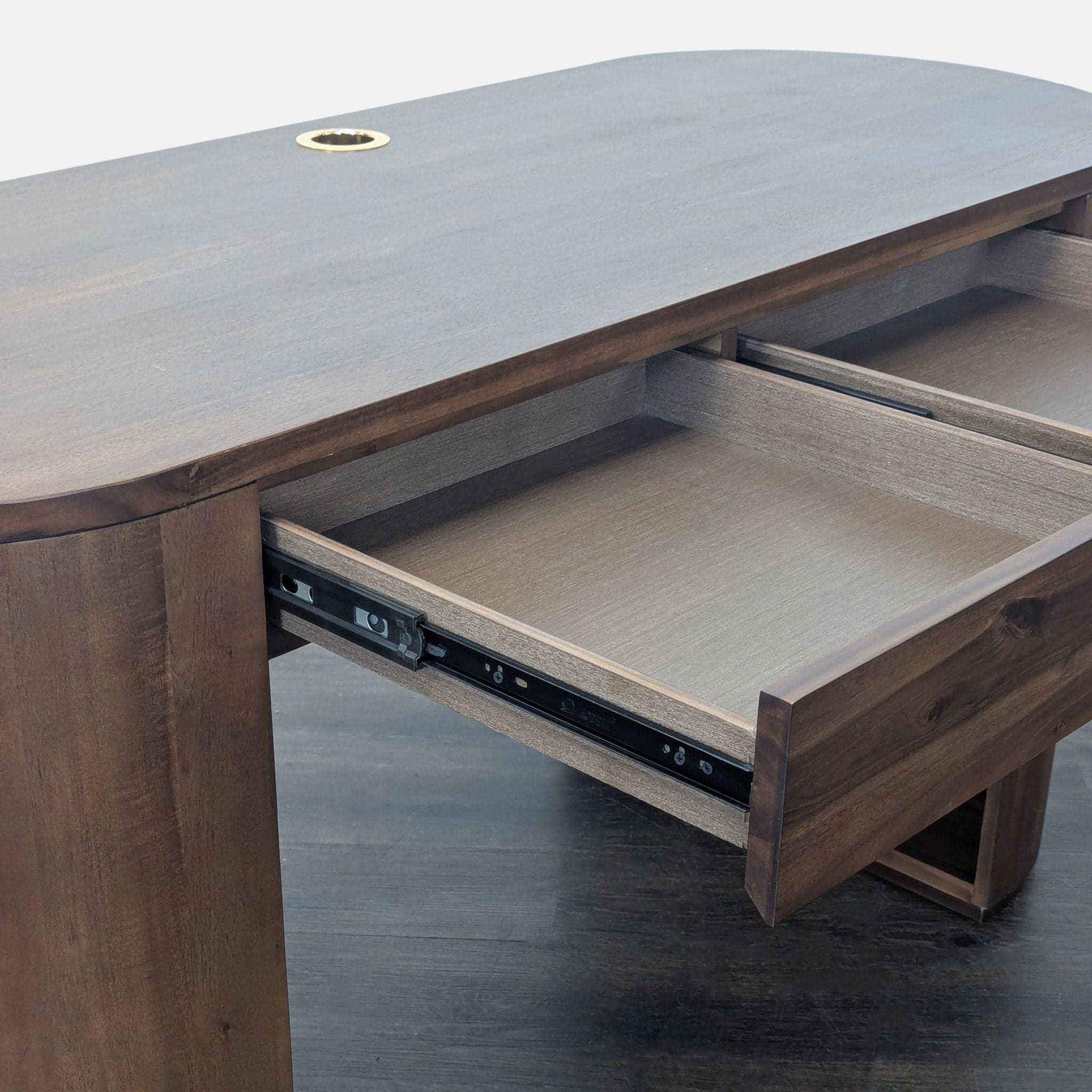 Four Hands Pilar Modern Wooden Desk with Storage and Drawer - Thumbnail 4