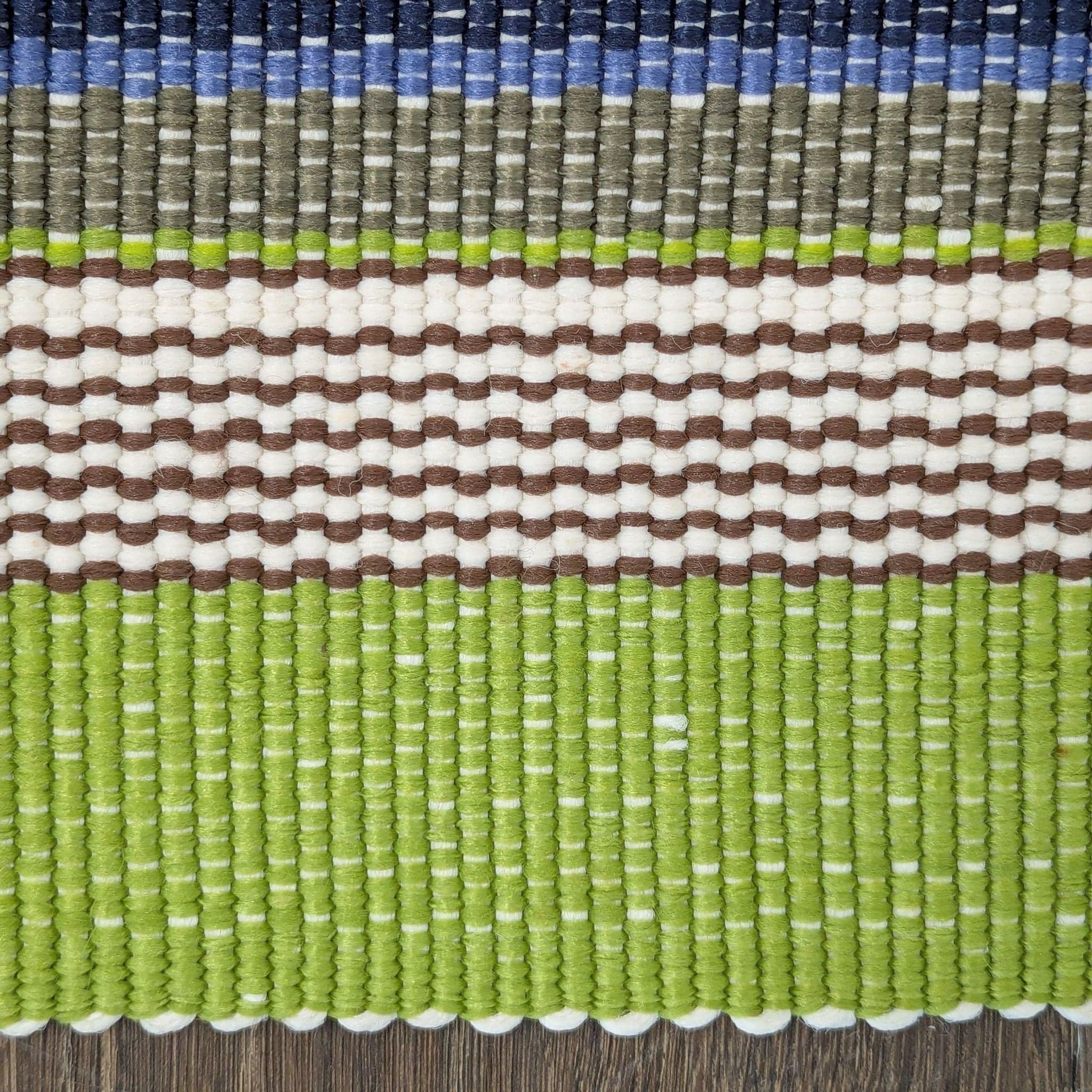 Dash & Albert by Annie Selke Striped Flatweave Area Rug – Green/Blue - Thumbnail 4