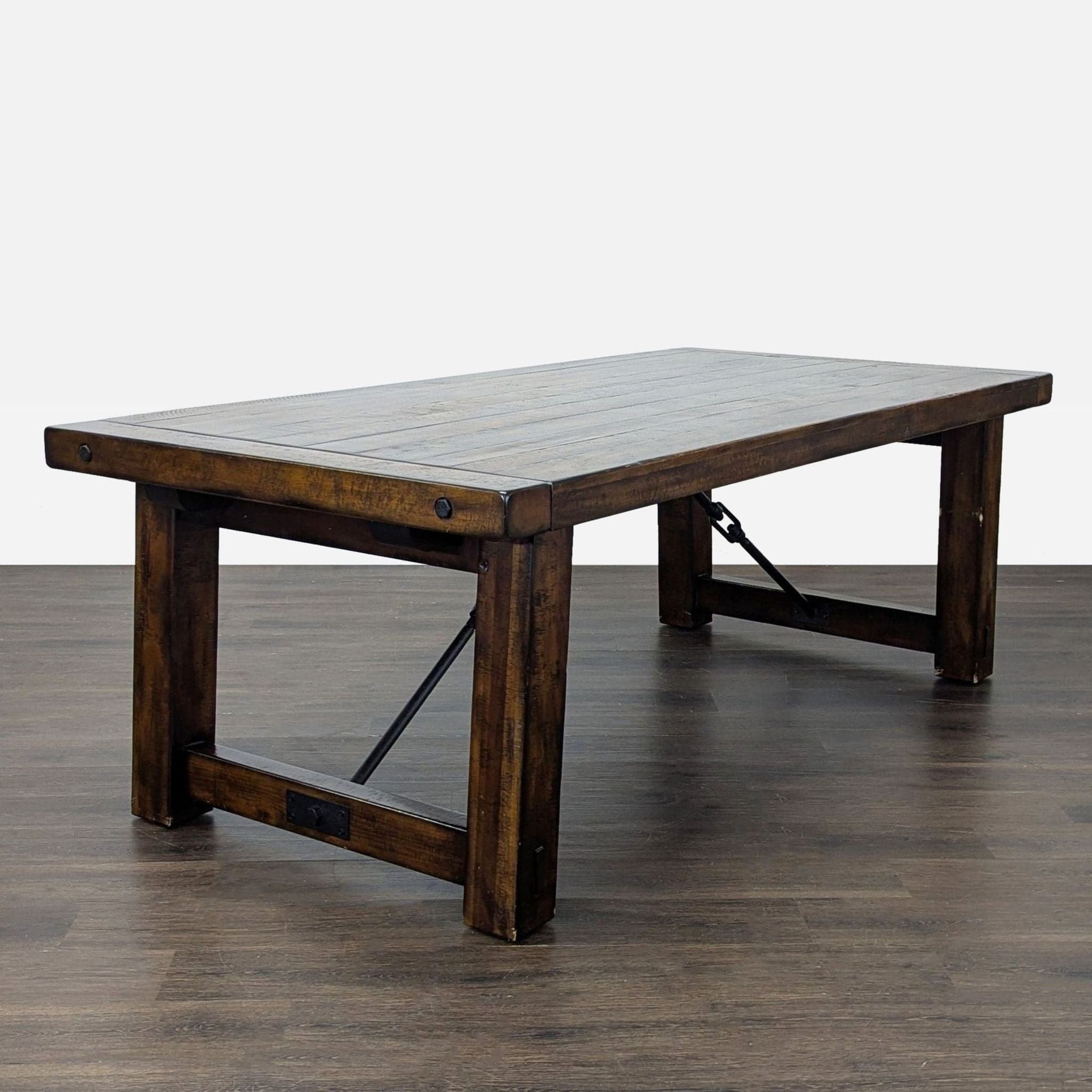 Pottery Barn Benchwright Extendable Rustic Dining Set with Table, 5 Chairs & Bench - Thumbnail 7