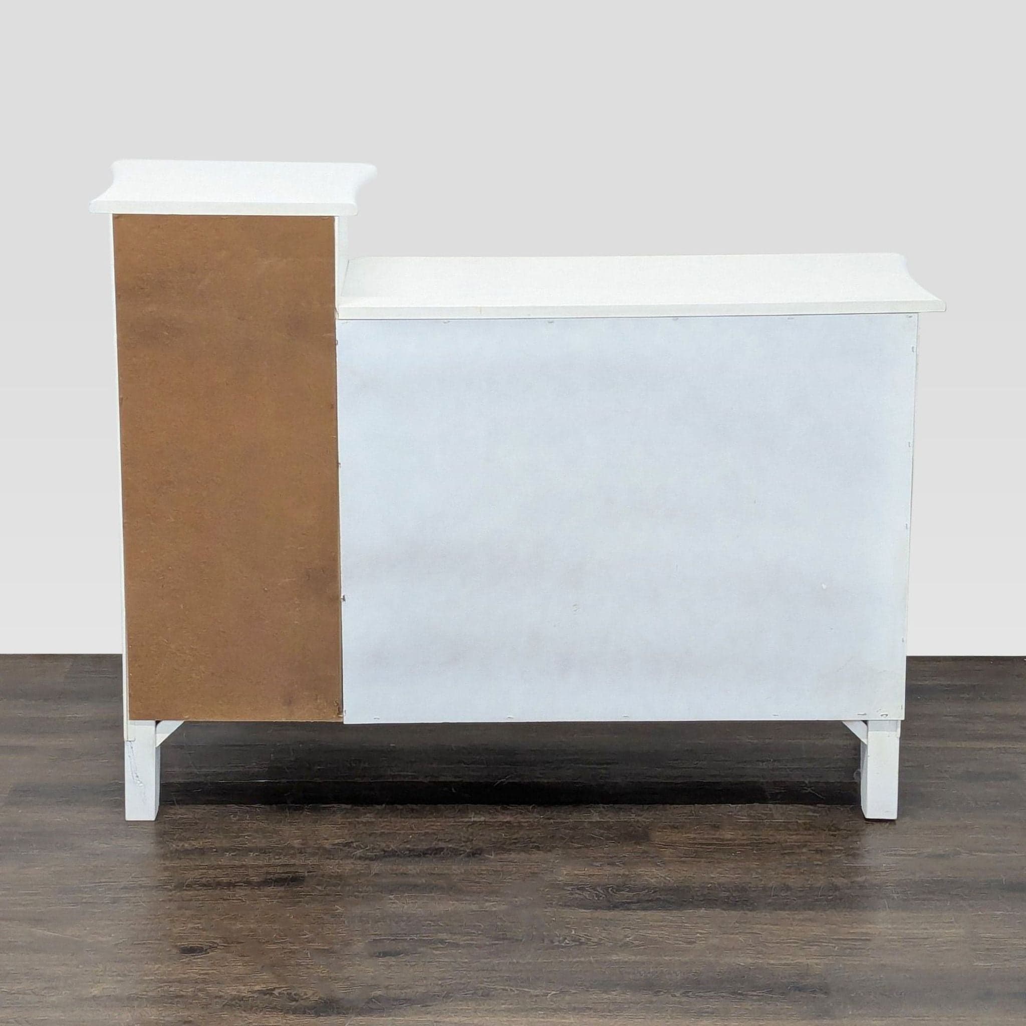White 4-Drawer Dresser with Cabinet and Open Shelf - Thumbnail 5