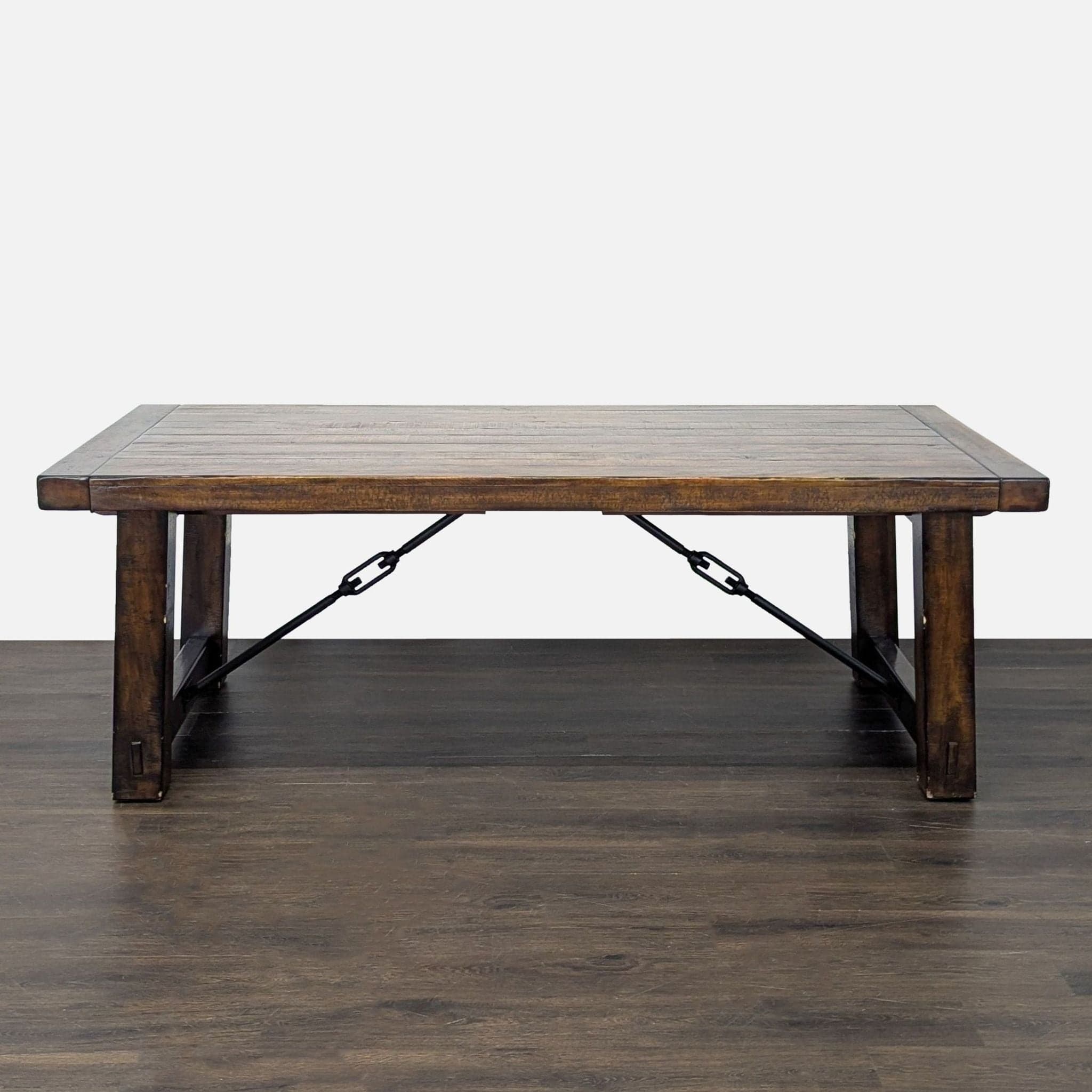 Pottery Barn Benchwright Extendable Rustic Dining Set with Table, 5 Chairs & Bench - Thumbnail 2