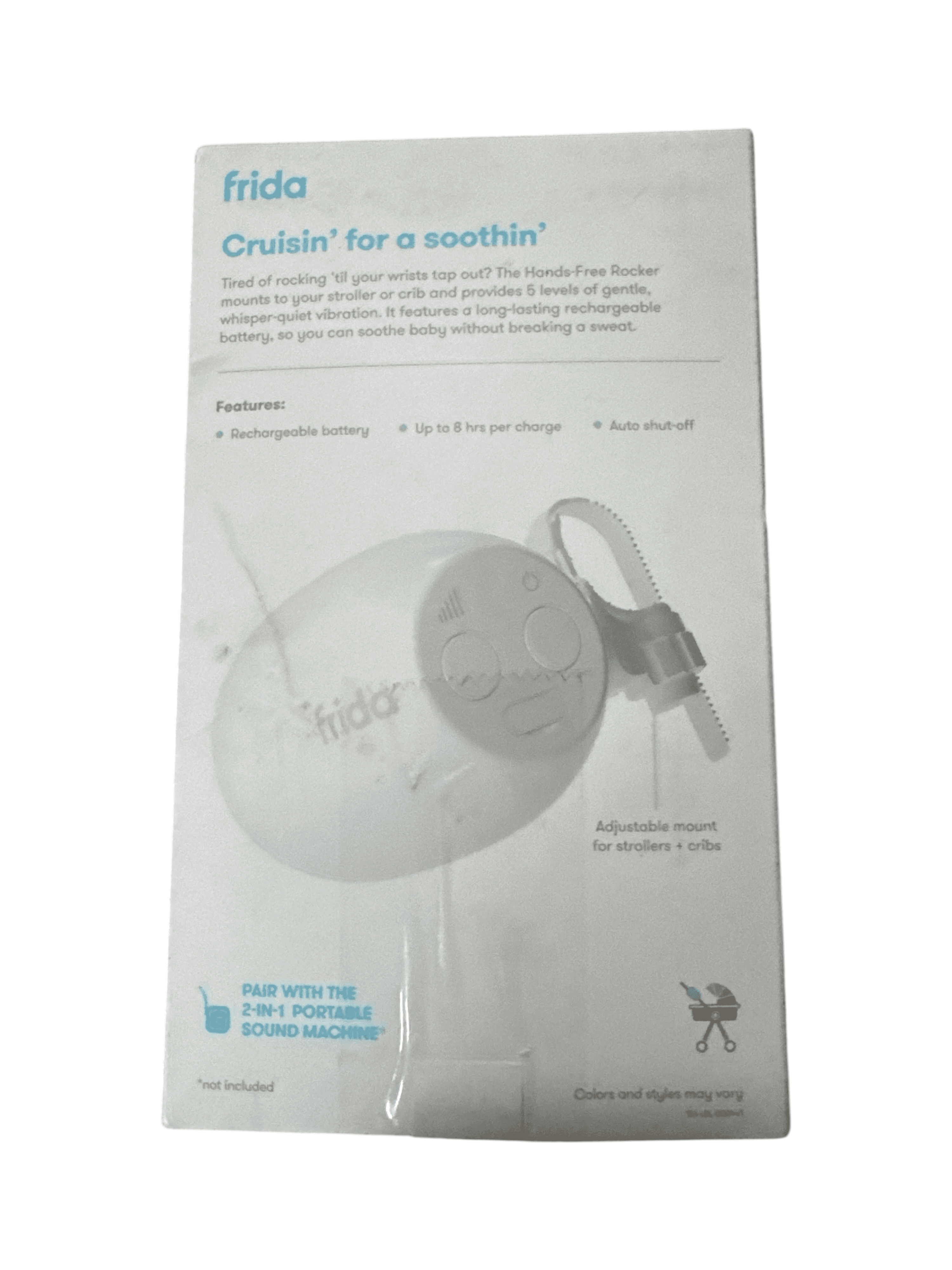 Frida Baby Hands-Free Stroller Rocker with 5 Vibration Levels, Universal Stroller Accessories, Rechargeable Portable Vibration for Cribs & Strollers, Water-Resistant Baby Soother - Thumbnail 9