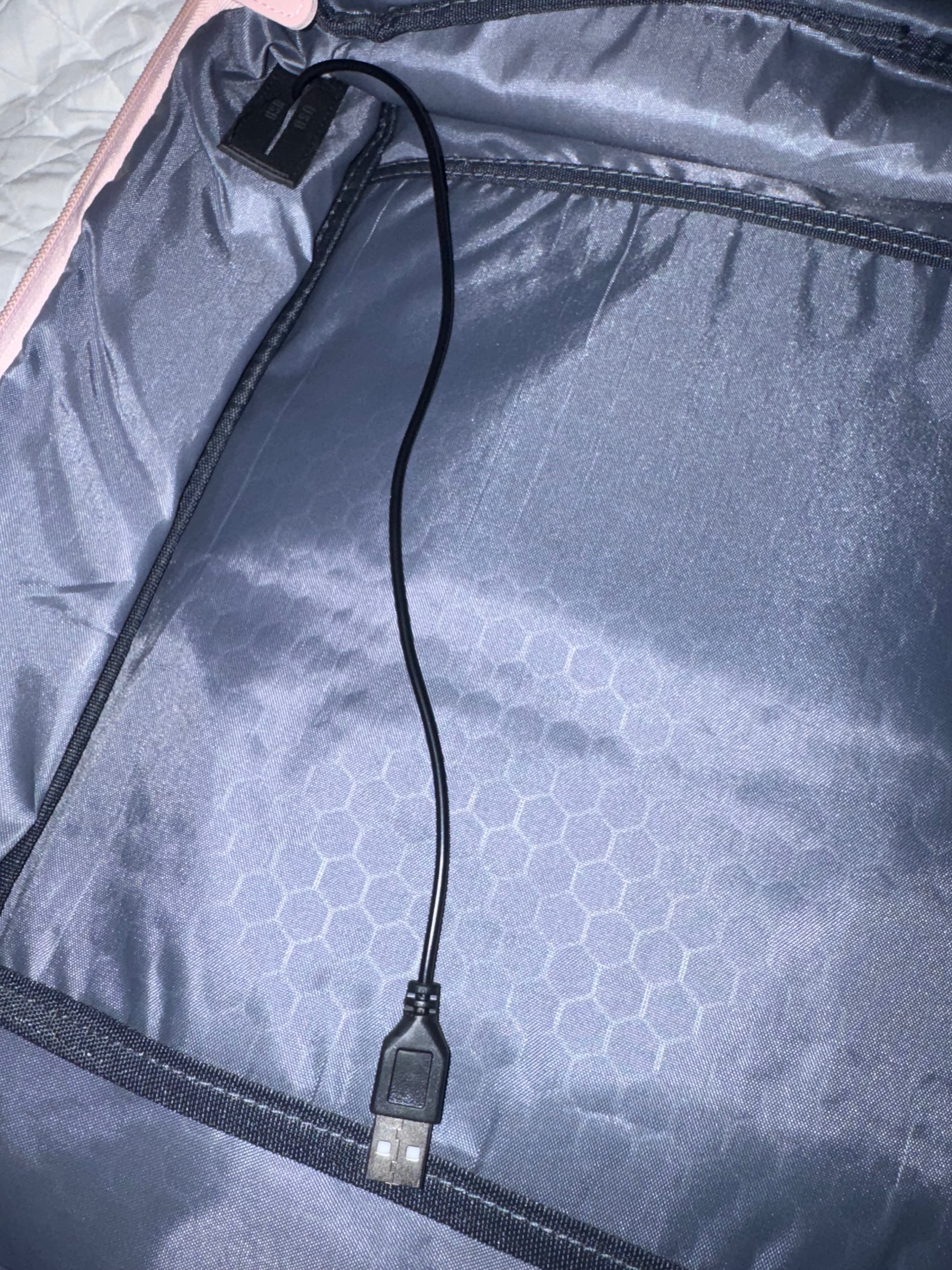 Pink Travel Backpack with USB Charging Port - Thumbnail 7