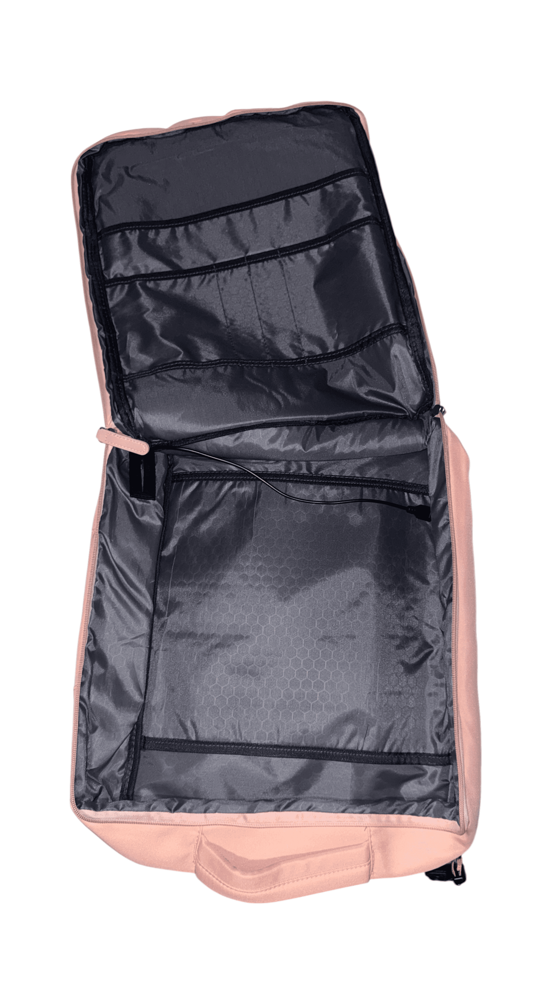 Pink Travel Backpack with USB Charging Port - Thumbnail 2
