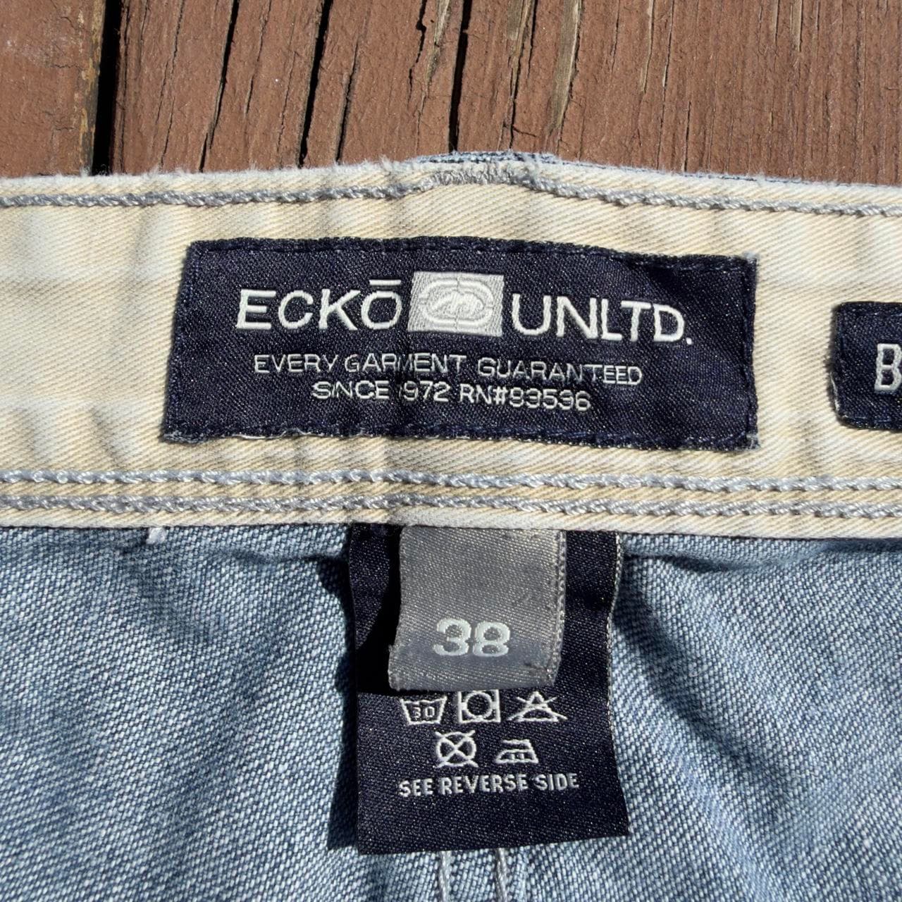 SUPER RARE 90s Ecko Unltd. Distressed Blue Denim Jeans w/ Skull Embroidery - GRAIL - Thumbnail 5