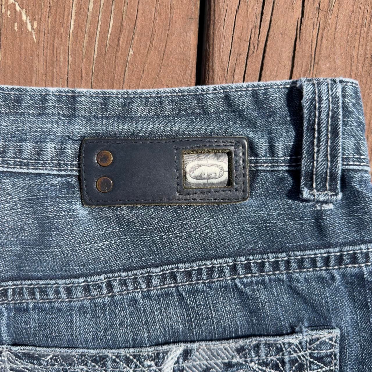 SUPER RARE 90s Ecko Unltd. Distressed Blue Denim Jeans w/ Skull Embroidery - GRAIL - Thumbnail 6