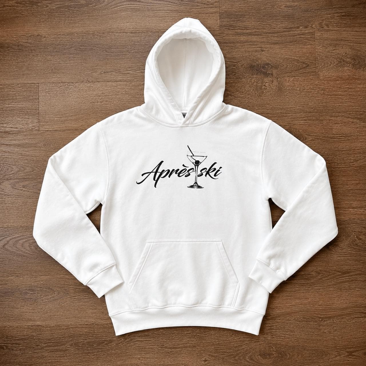 Super Rare Vintage Early 2000s “Après Ski” Martini Graphic Hoodie - Y2K GRAIL