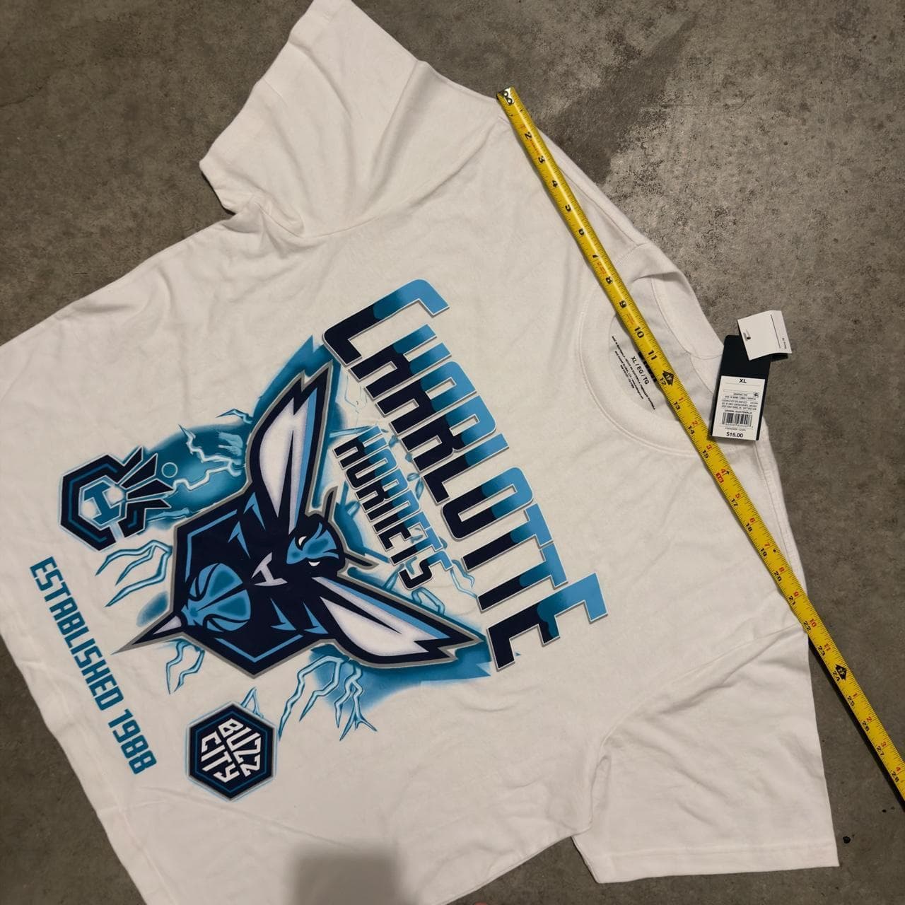 Super Rare Charlotte Hornets Buzz City NBA Graphic Tee - DEADSTOCK GRAIL - Thumbnail 7