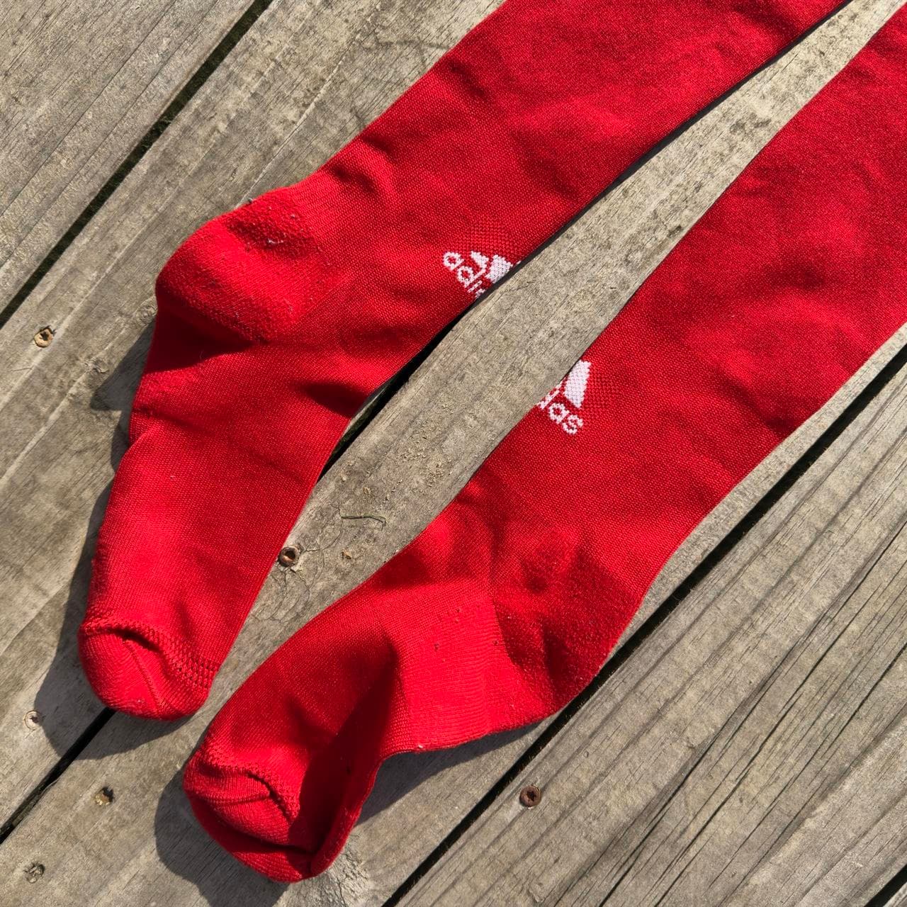 RARE 1990s ADIDAS RED FIELD HOCKEY SOCKS 🔥 - Thumbnail 5