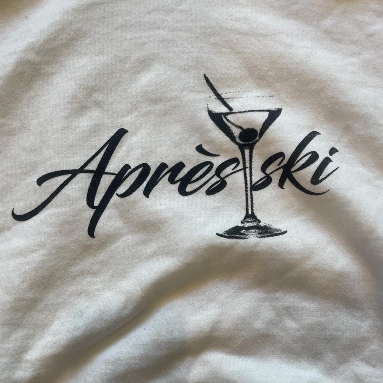 Super Rare Vintage Early 2000s “Après Ski” Martini Graphic Hoodie - Y2K GRAIL - Thumbnail 2