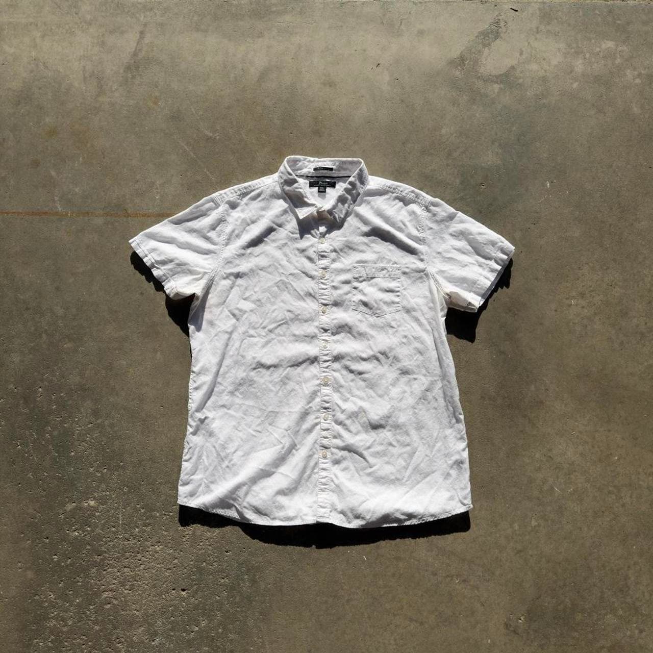 Rare Vintage 1990s Marc Anthony Grail White Short Sleeve Button-Down Shirt