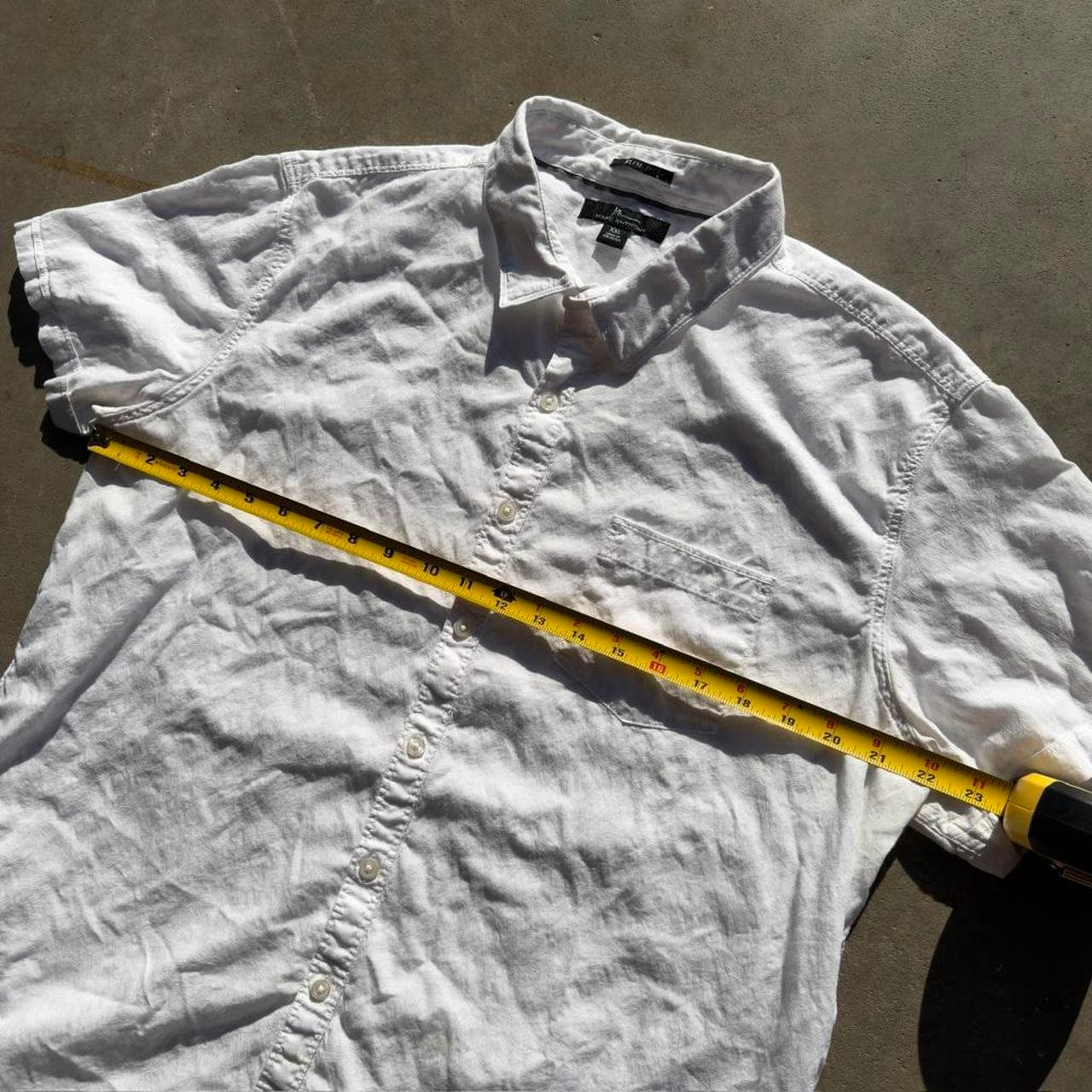 Rare Vintage 1990s Marc Anthony Grail White Short Sleeve Button-Down Shirt - Thumbnail 2