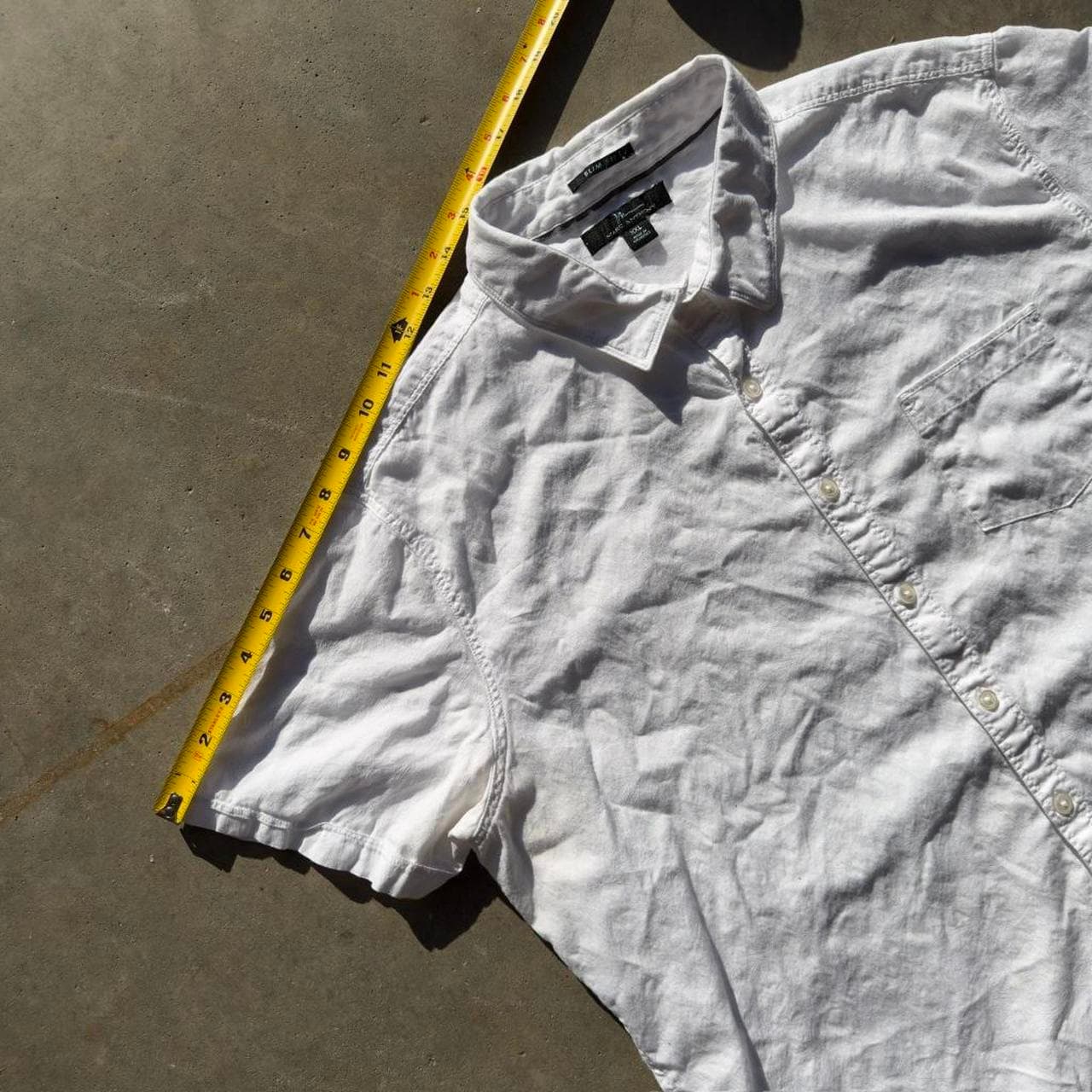 Rare Vintage 1990s Marc Anthony Grail White Short Sleeve Button-Down Shirt - Thumbnail 3